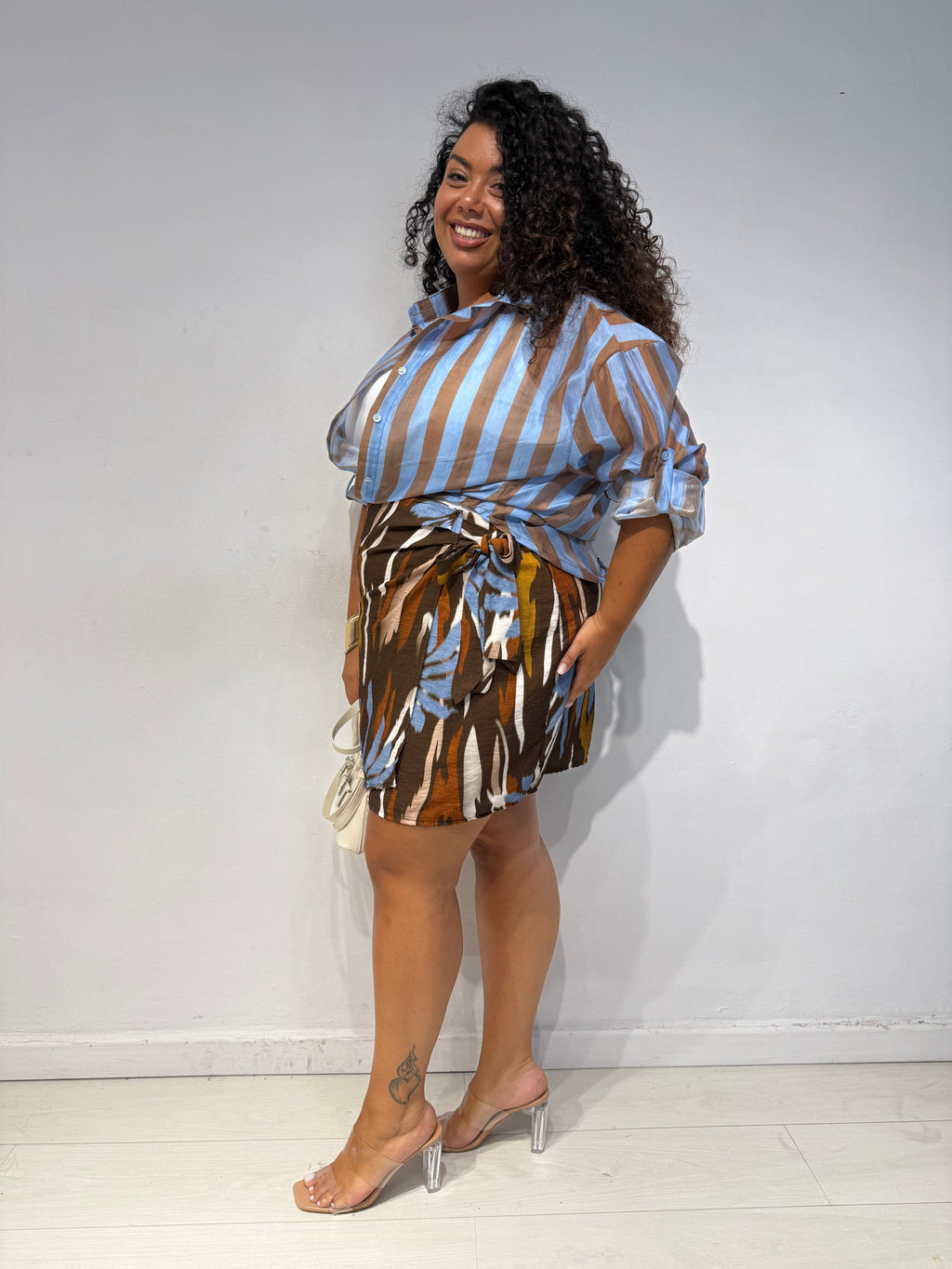Camicia Righe Celeste