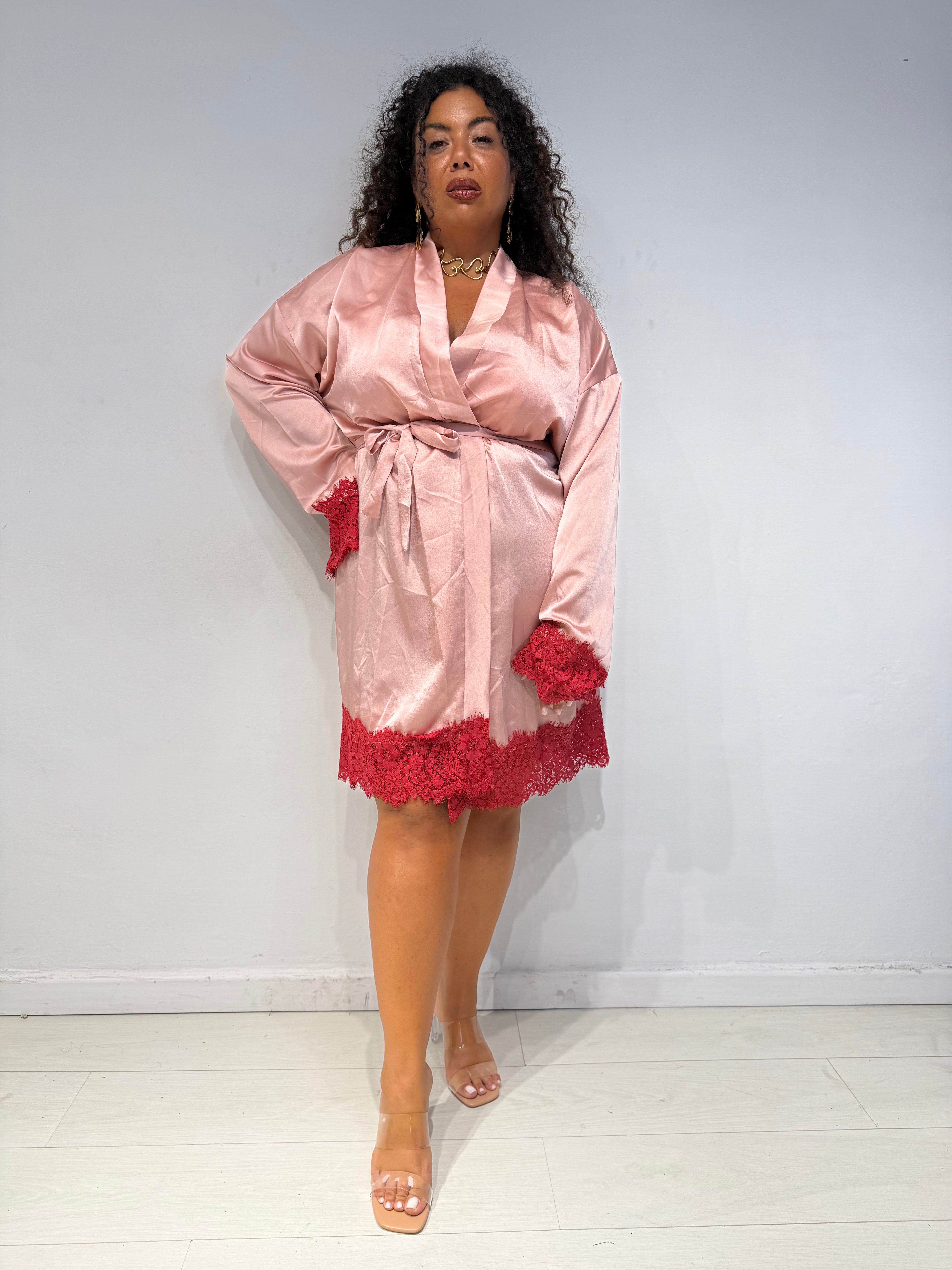 Kimono Macramè Rosa