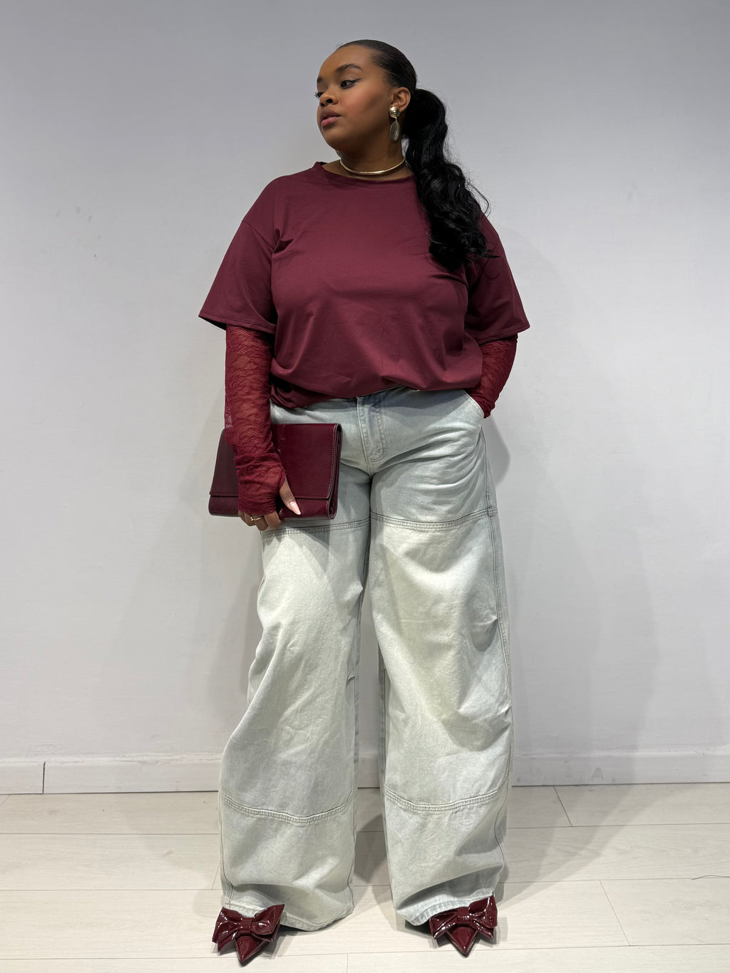 Maglia Macramè Bordeaux