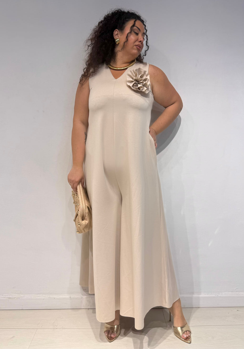 Tuta Flower Beige