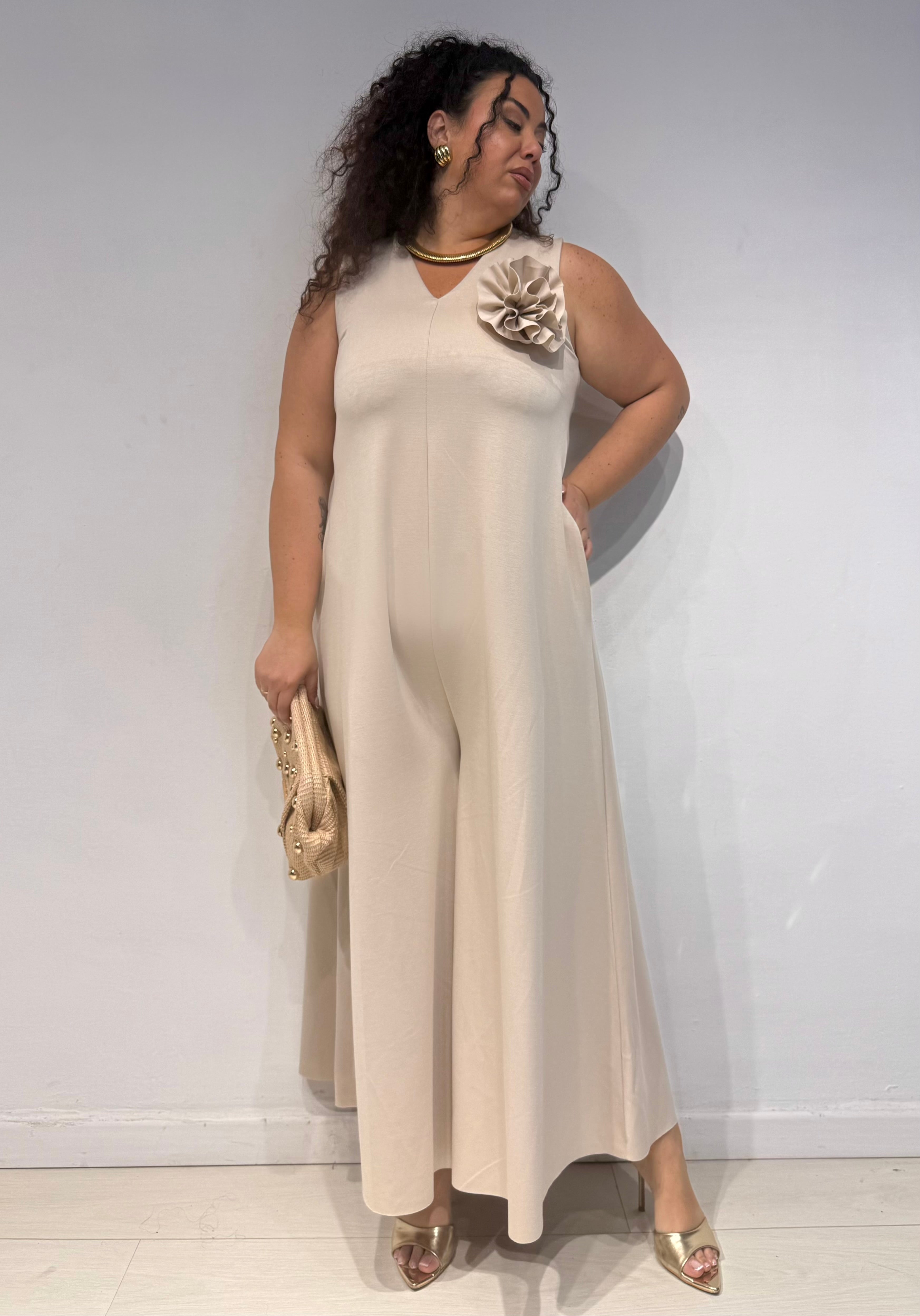 Tuta Flower Beige