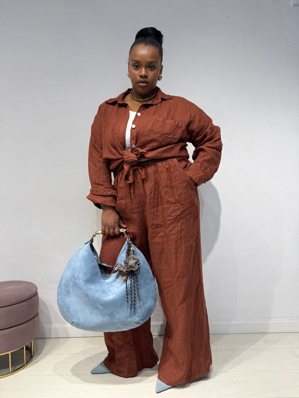 Coordinato 100% Lino Ruggine