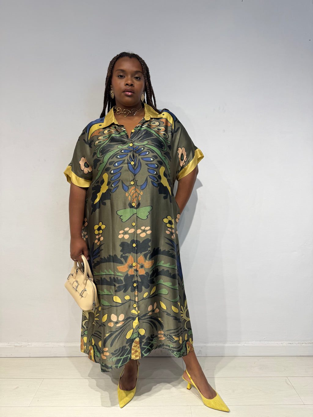 Abito Flower Maxi Verde