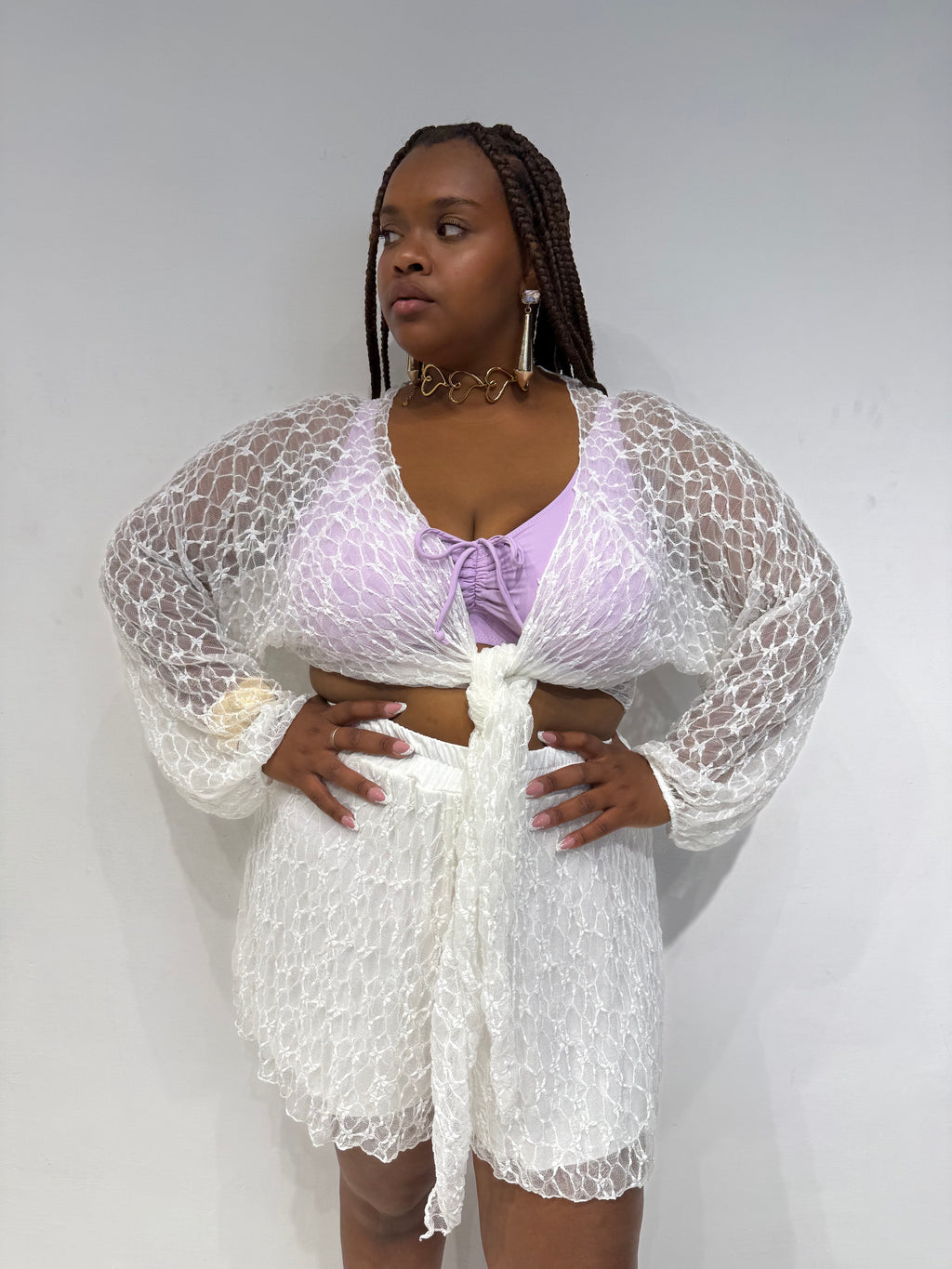 Coordinato Lurex Bianco
