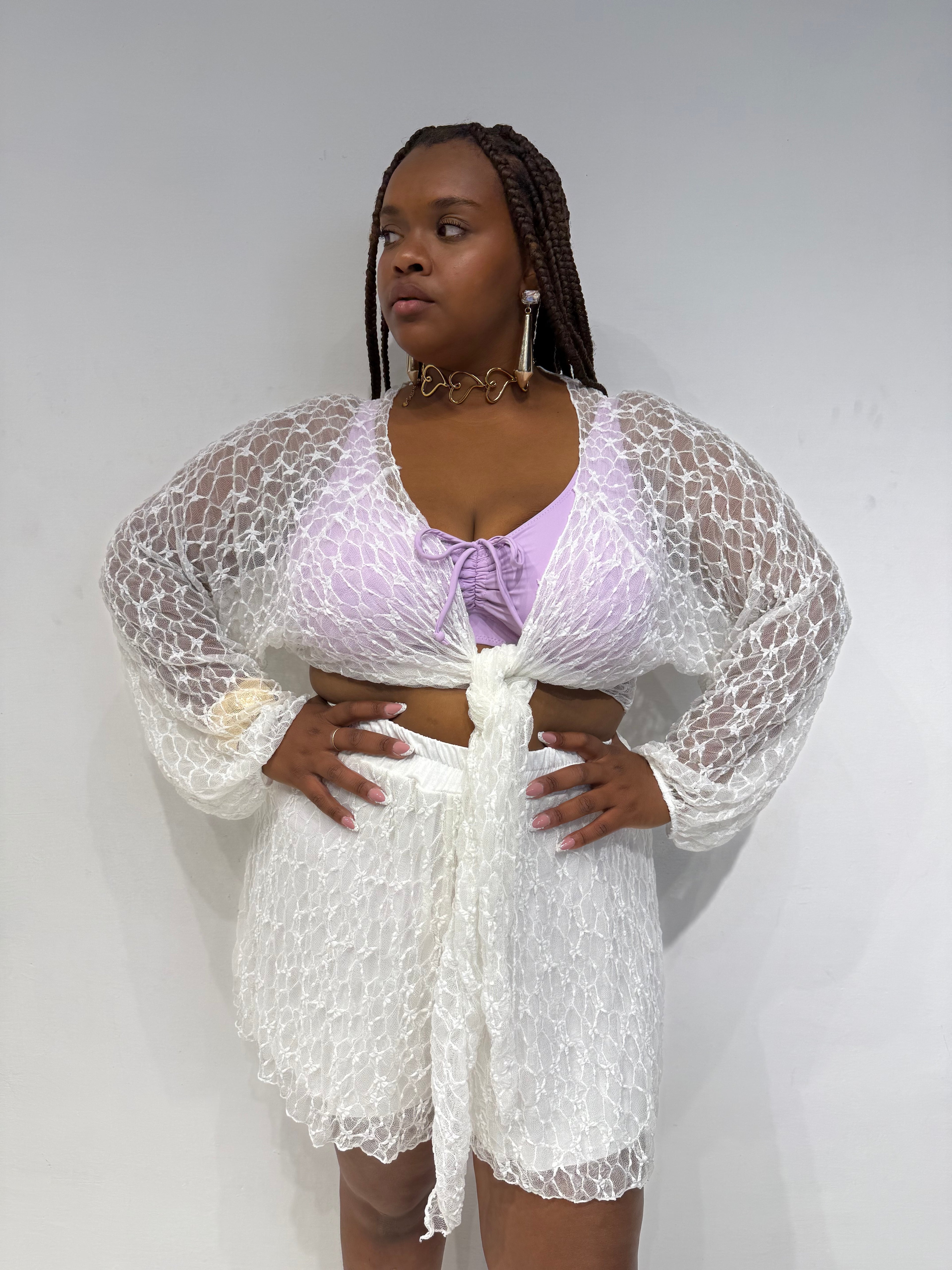Coordinato Lurex Bianco