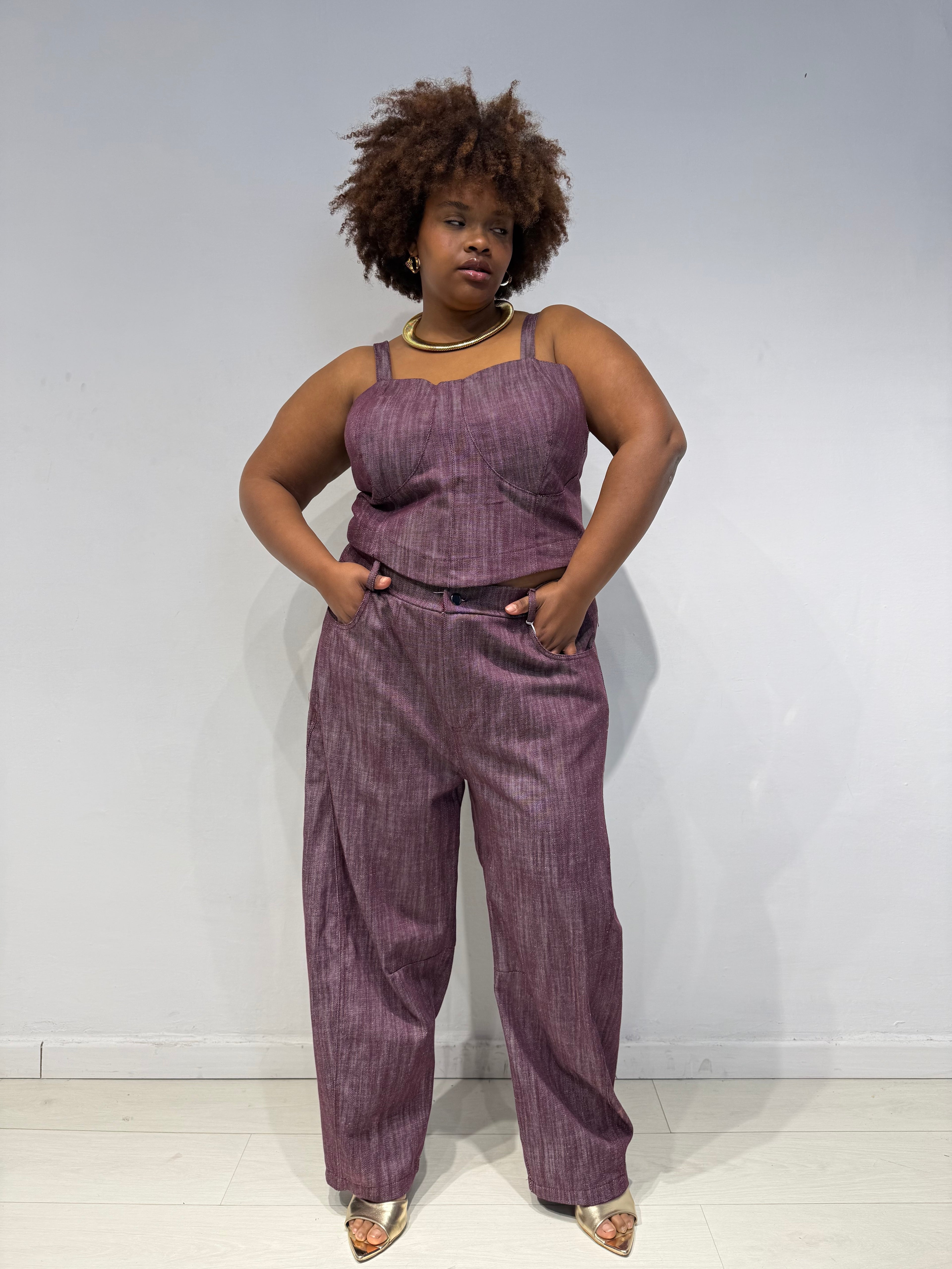 Coordinato Denim Bordeaux