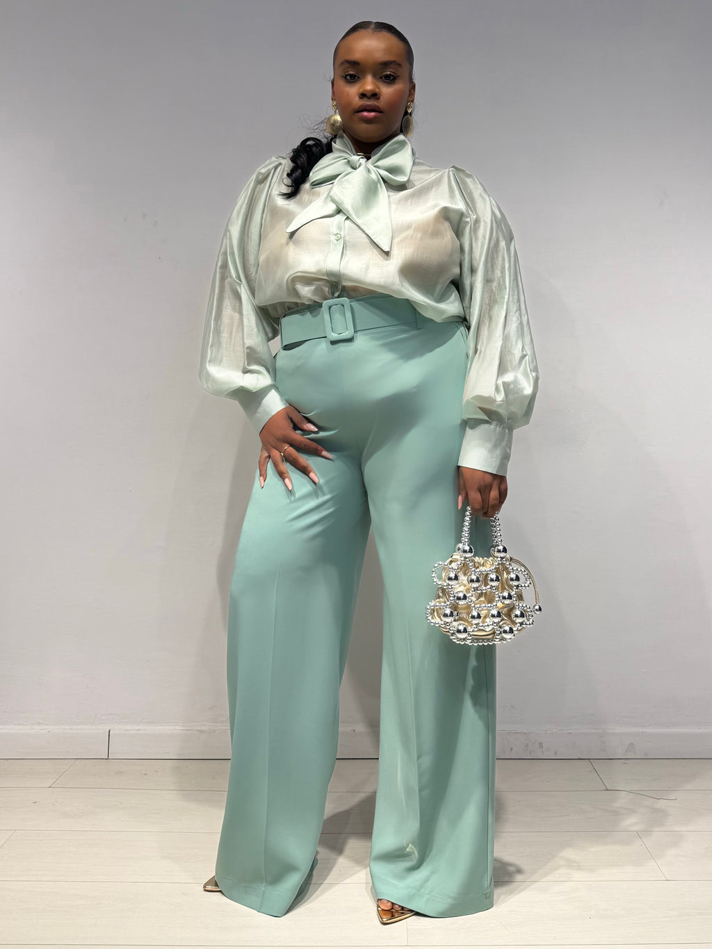 Camicia Flake Verde Salvia