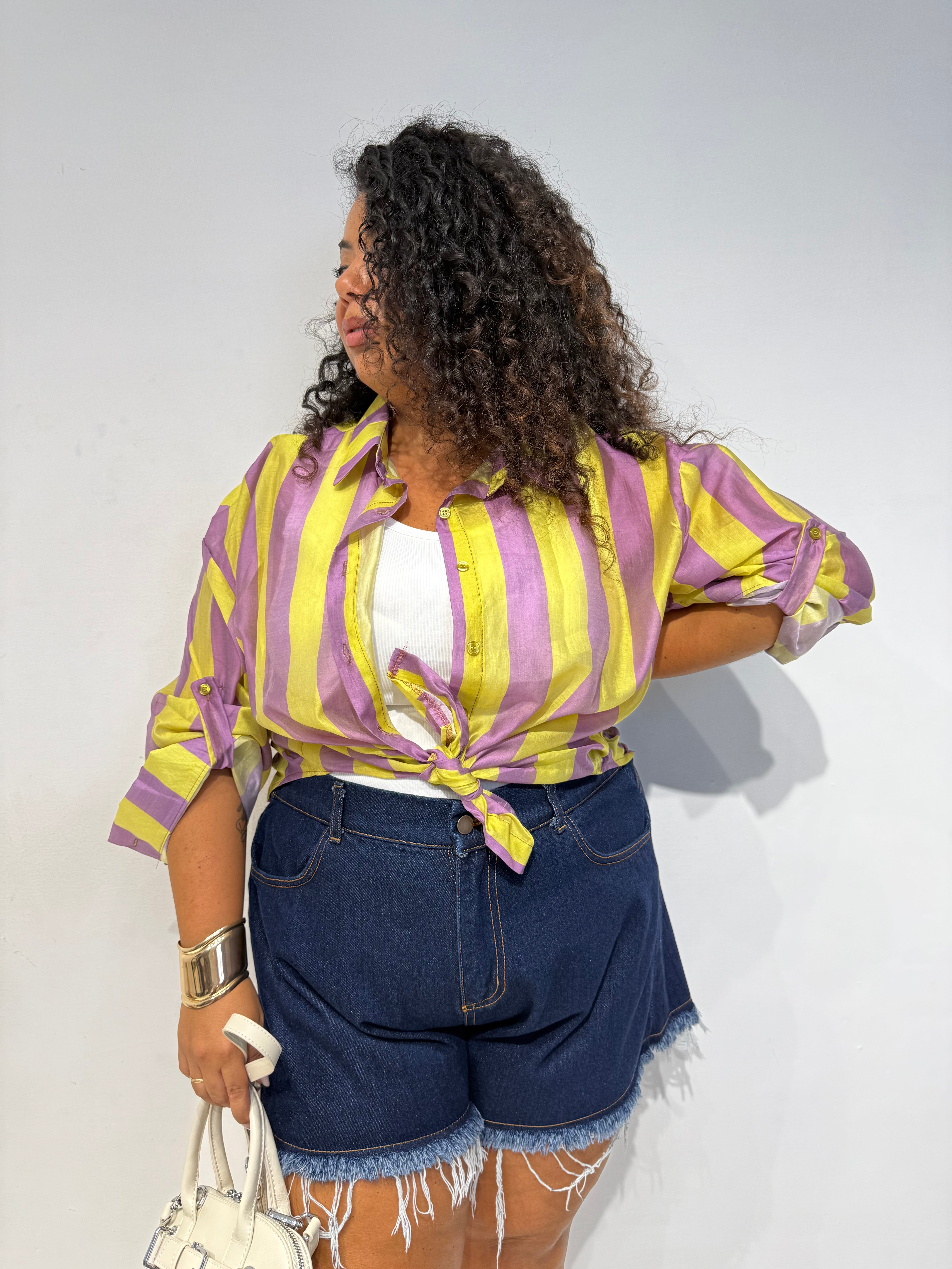 Camicia Righe Lime