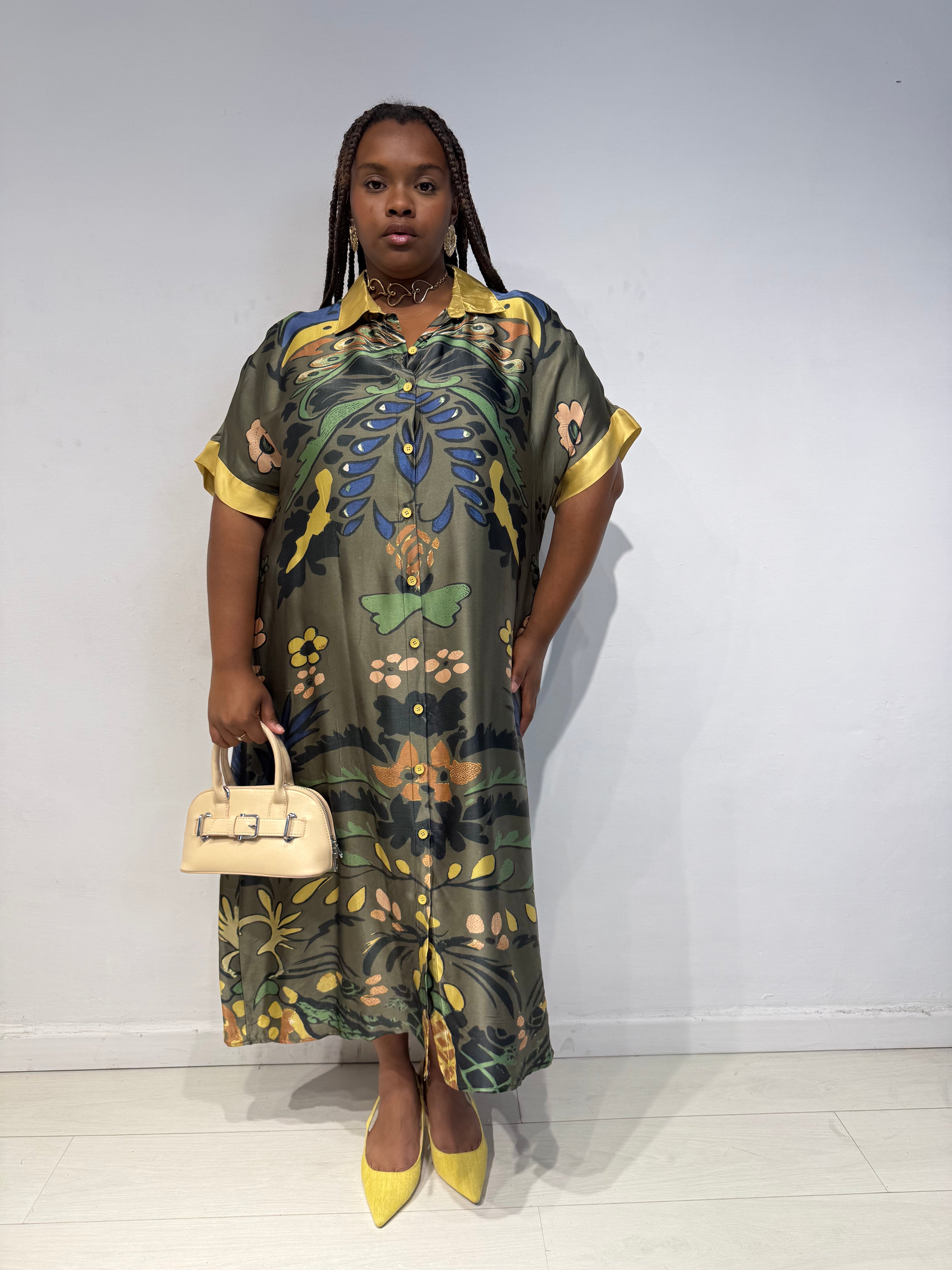 Abito Flower Maxi Verde