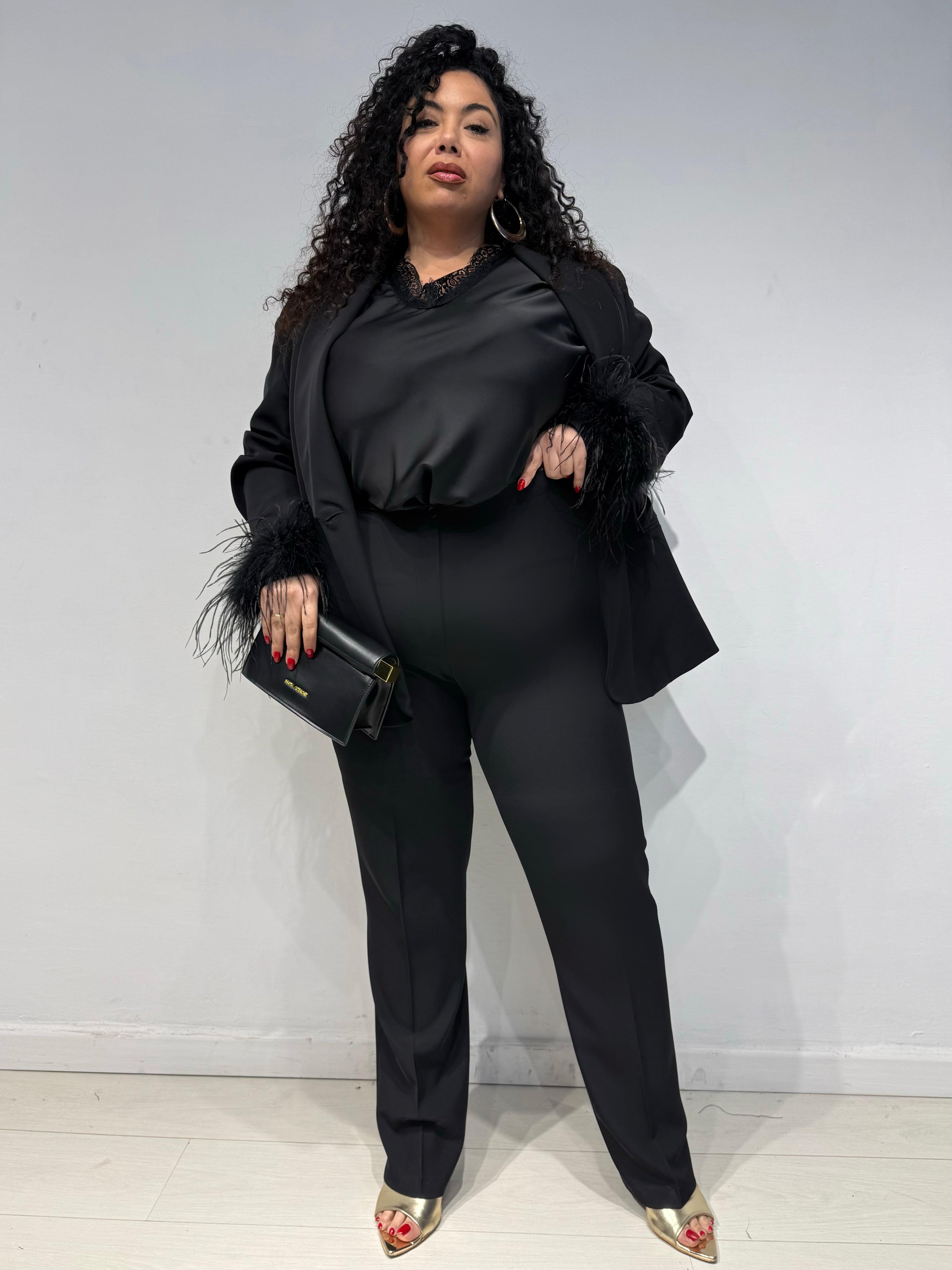 Tailleur Plumes Nero