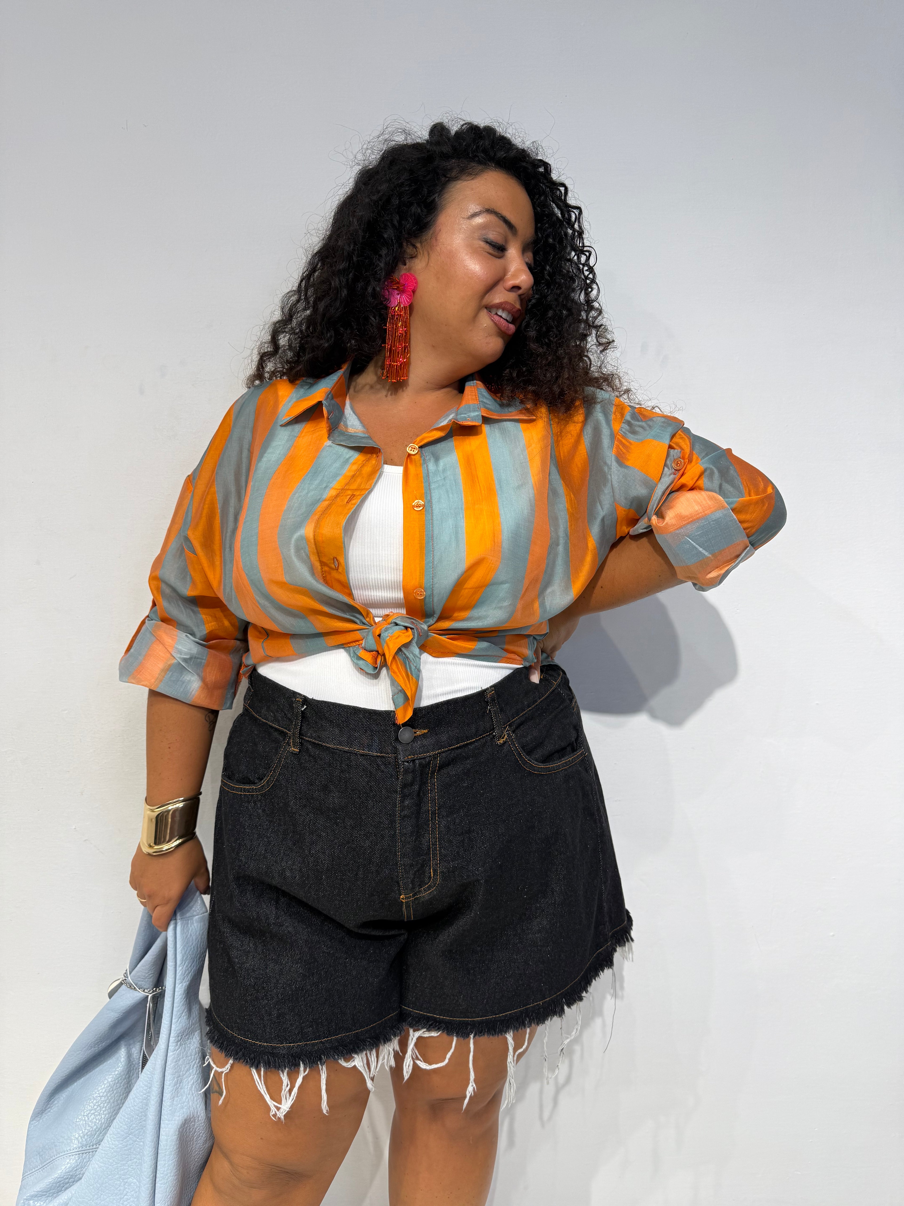Camicia Righe Arancio