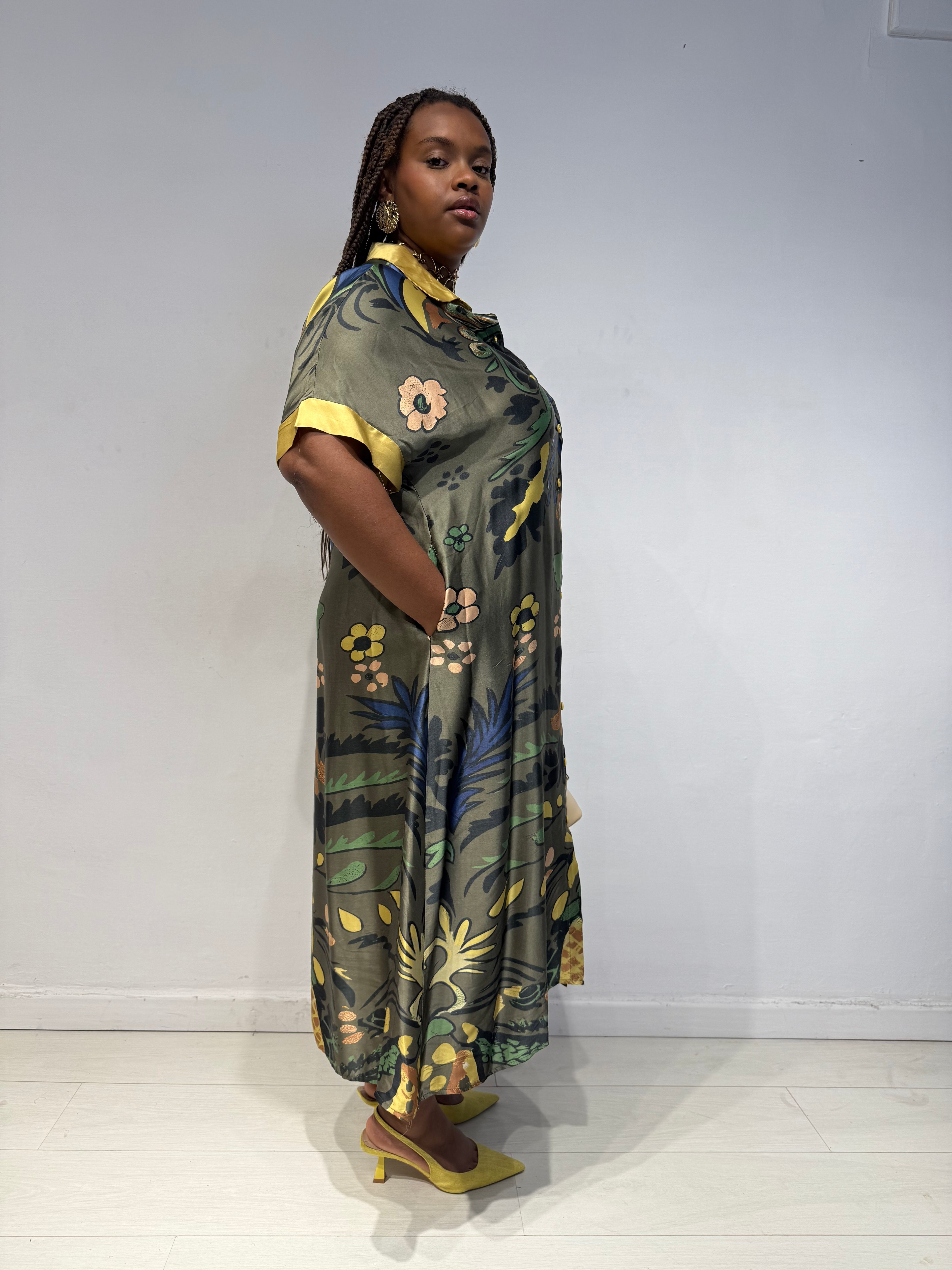 Abito Flower Maxi Verde