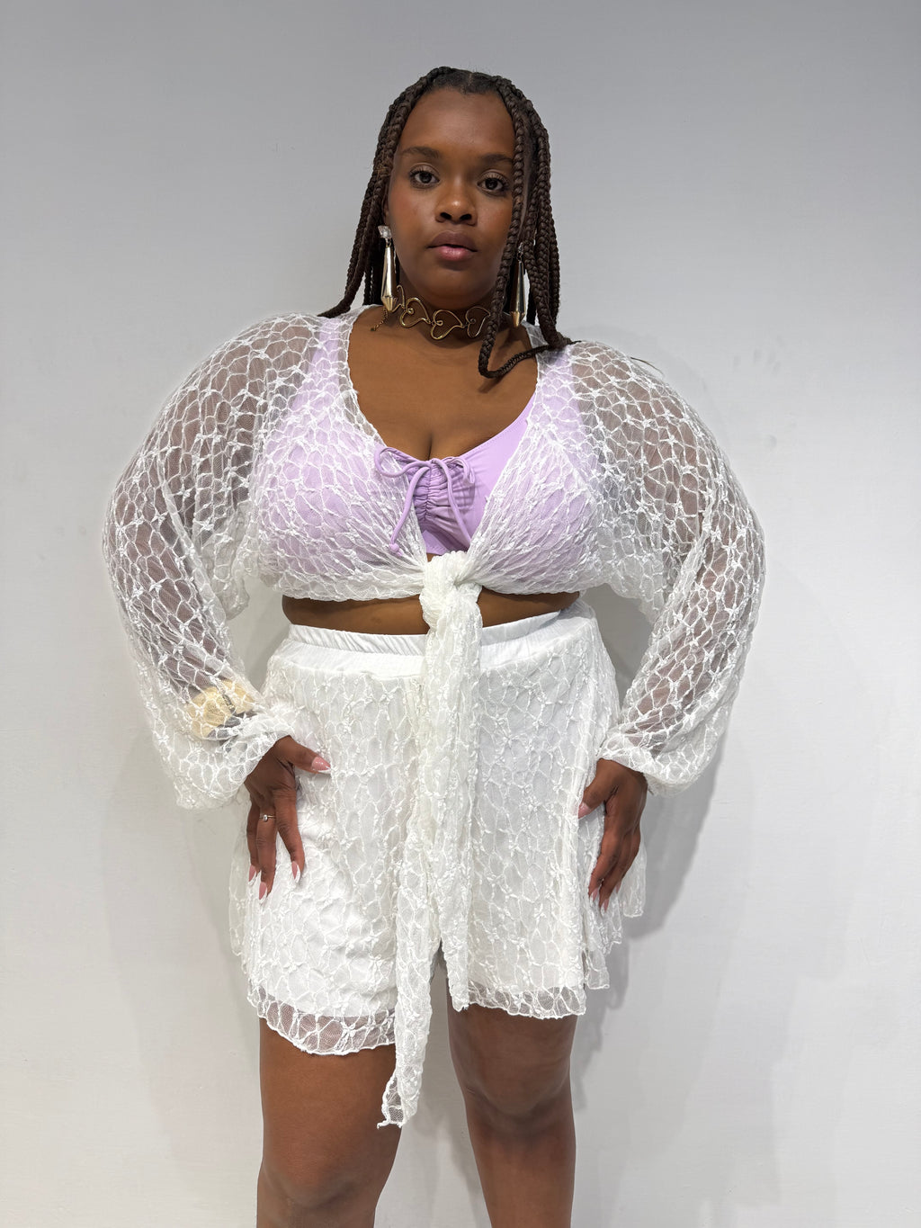 Coordinato Lurex Bianco