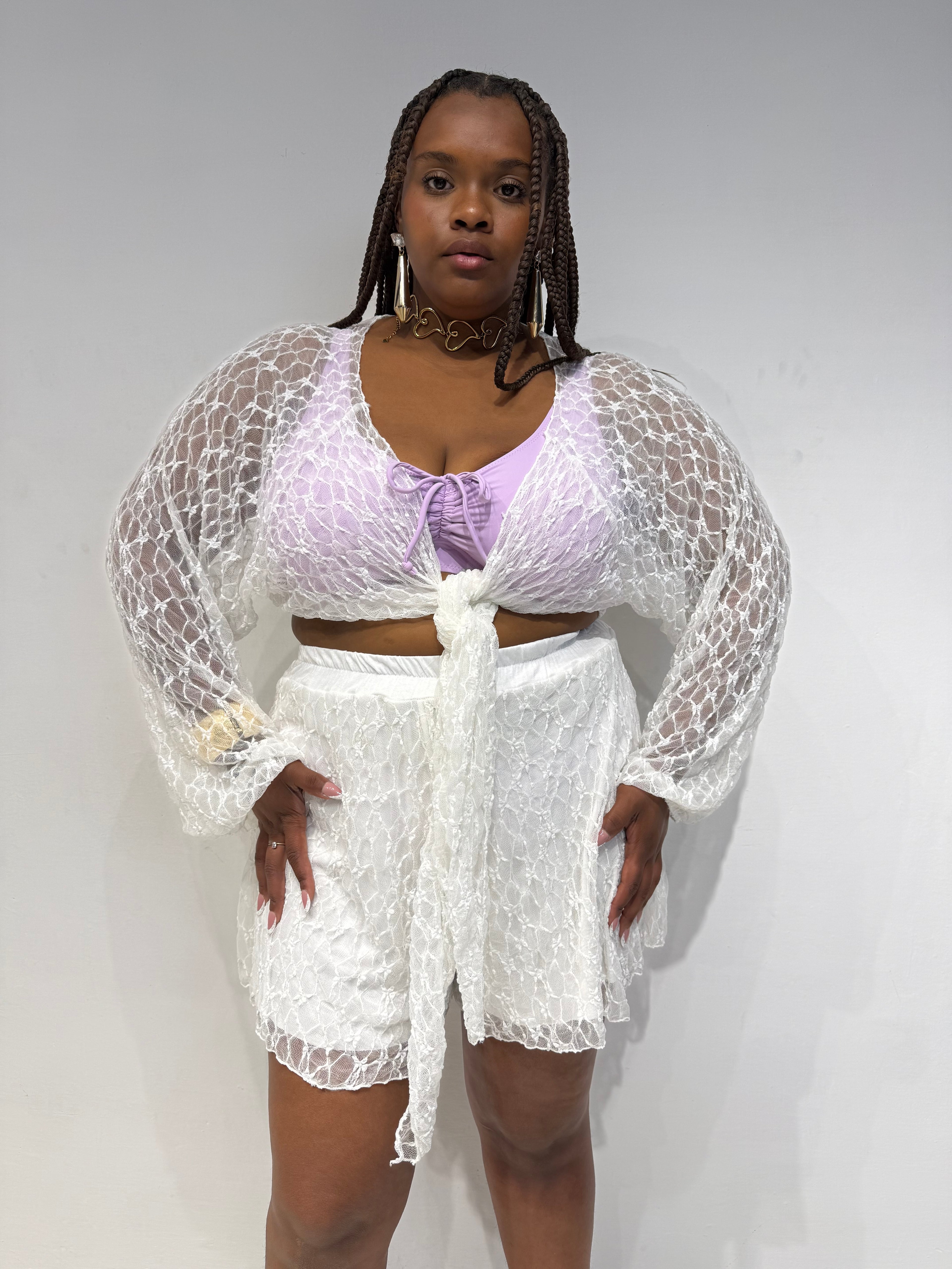 Coordinato Lurex Bianco