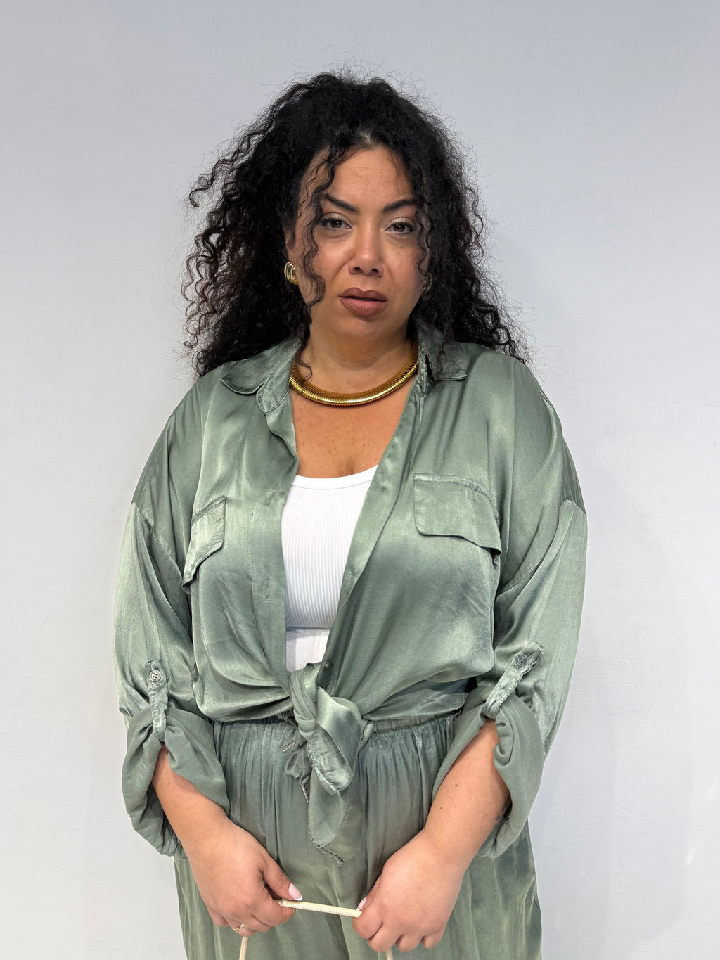 Coordinato Satine Verde Militare