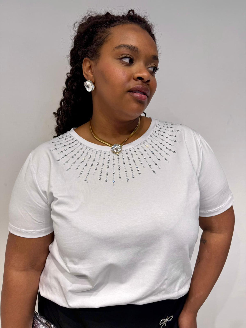 T-shirt Pioggia Di Strass