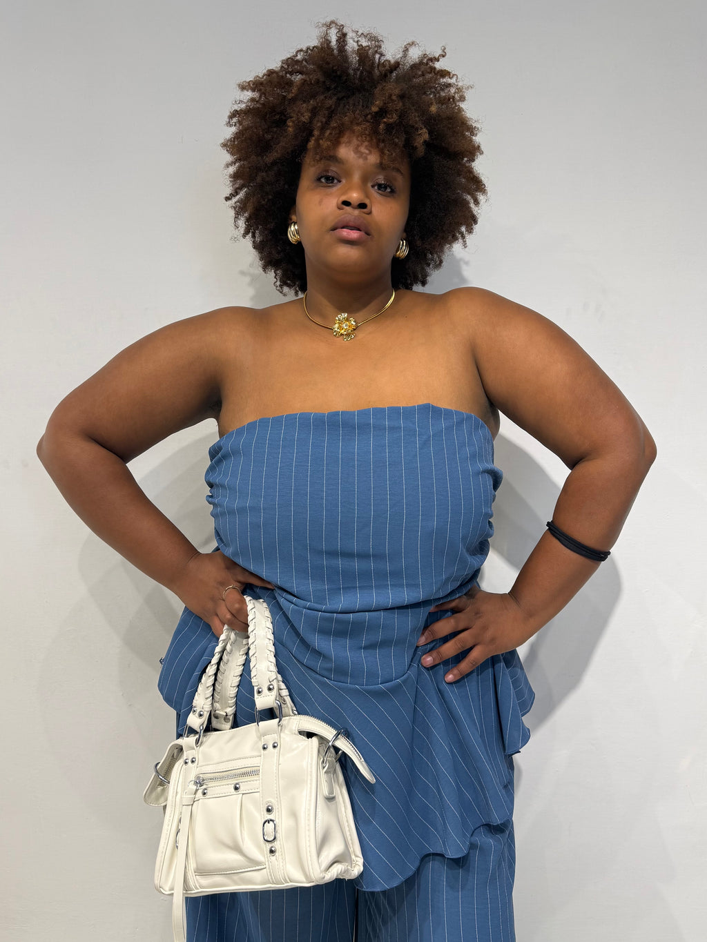 Coordinato Gessato Blu