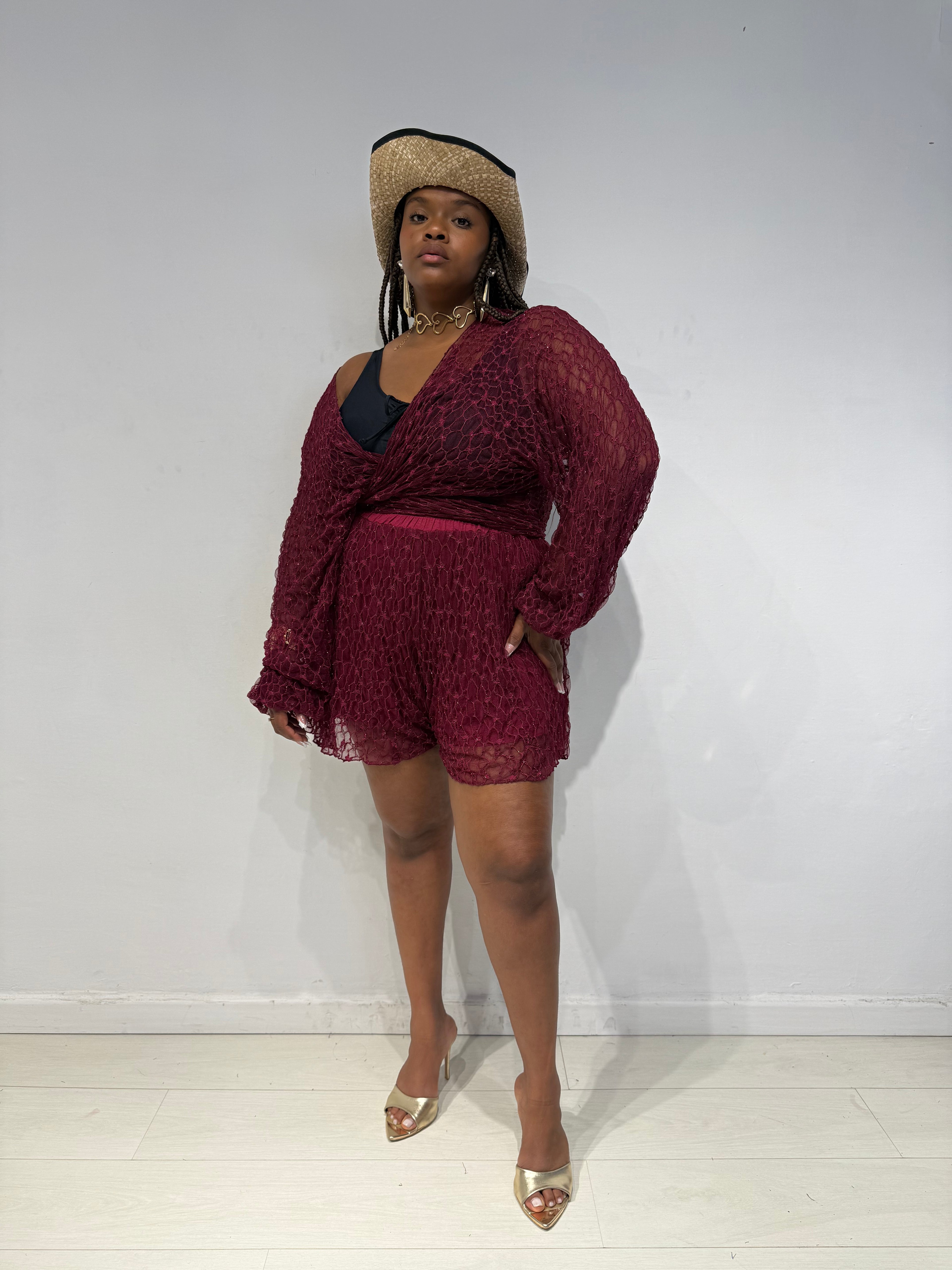 Coordinato Lurex Bordeaux