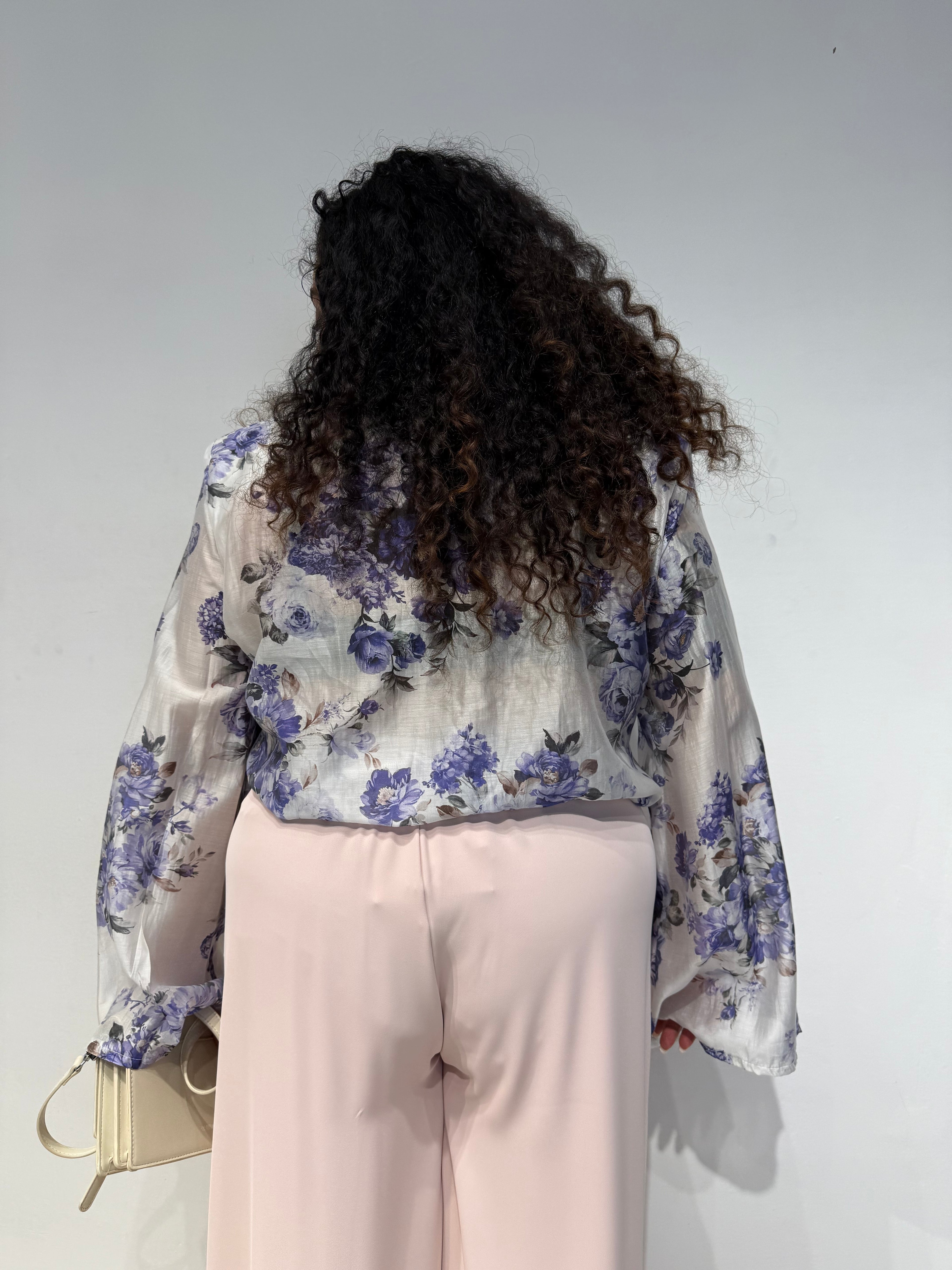 Camicia spalline Flowers Viola