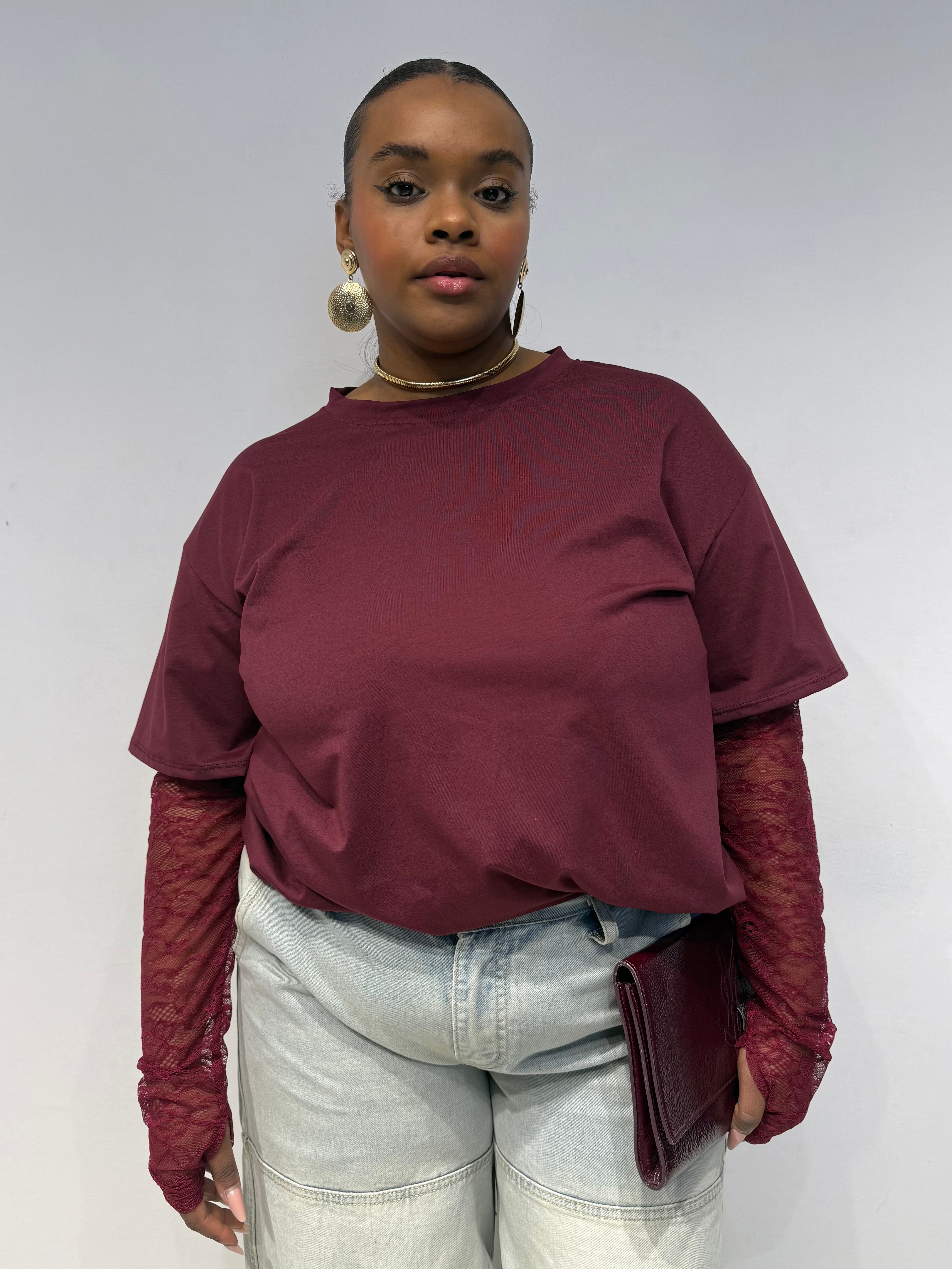 Maglia Macramè Bordeaux