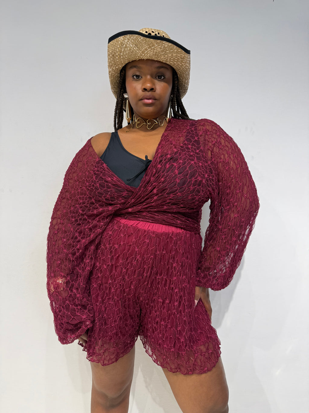 Coordinato Lurex Bordeaux