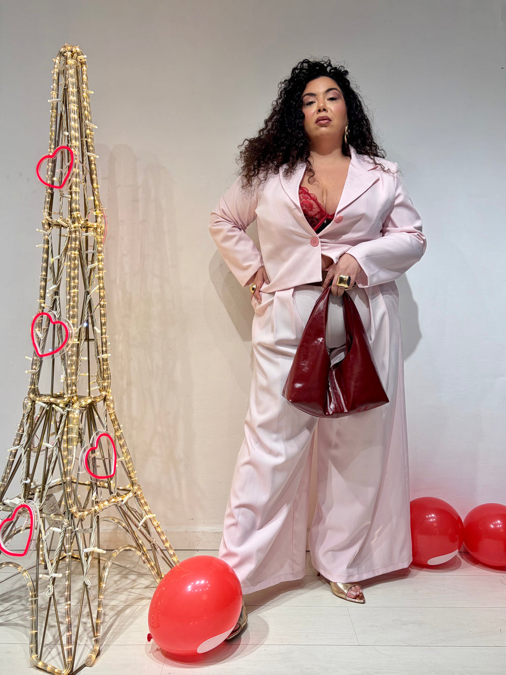 Tailleur Gessato Rosa