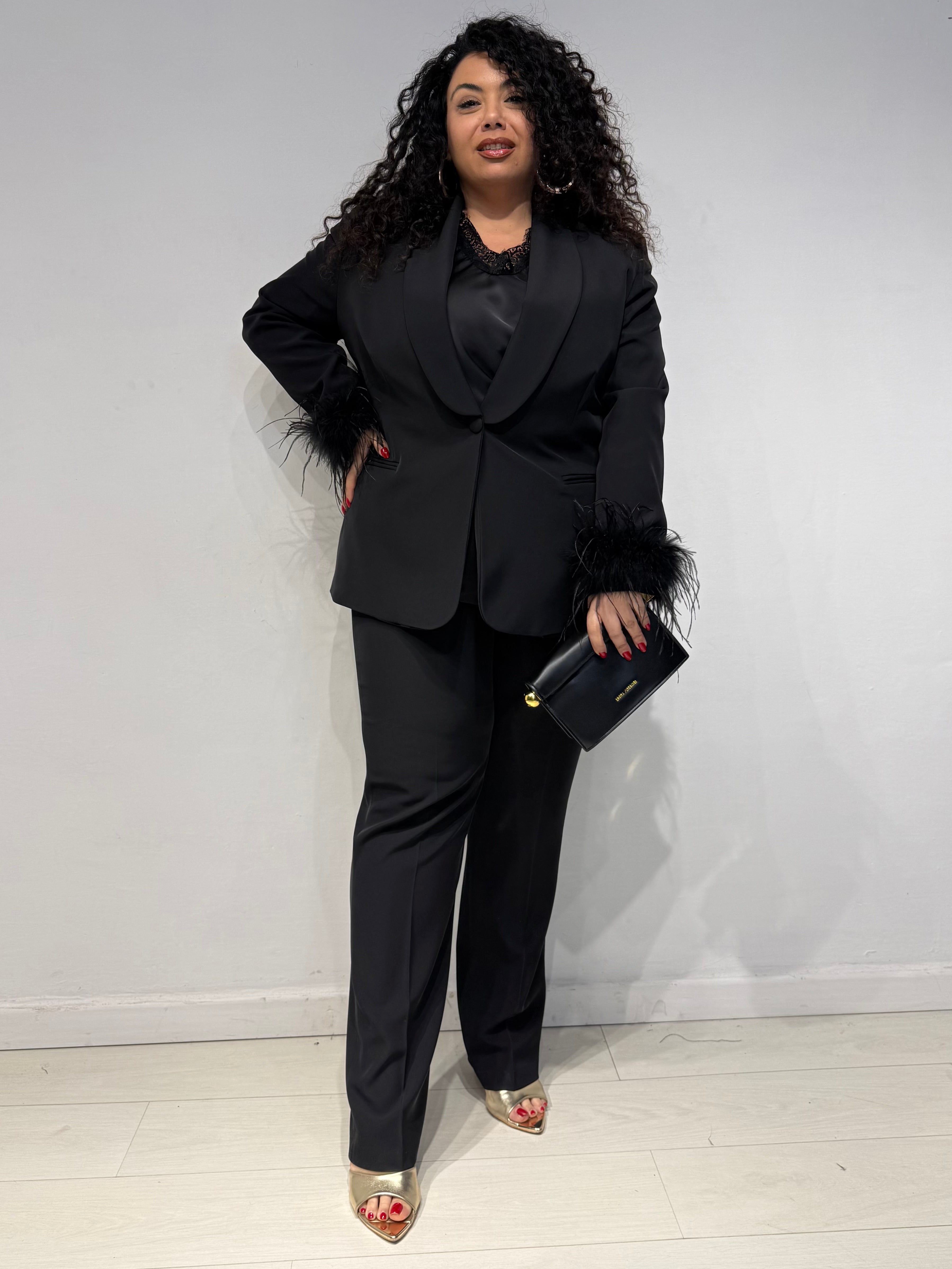 Tailleur Plumes Nero