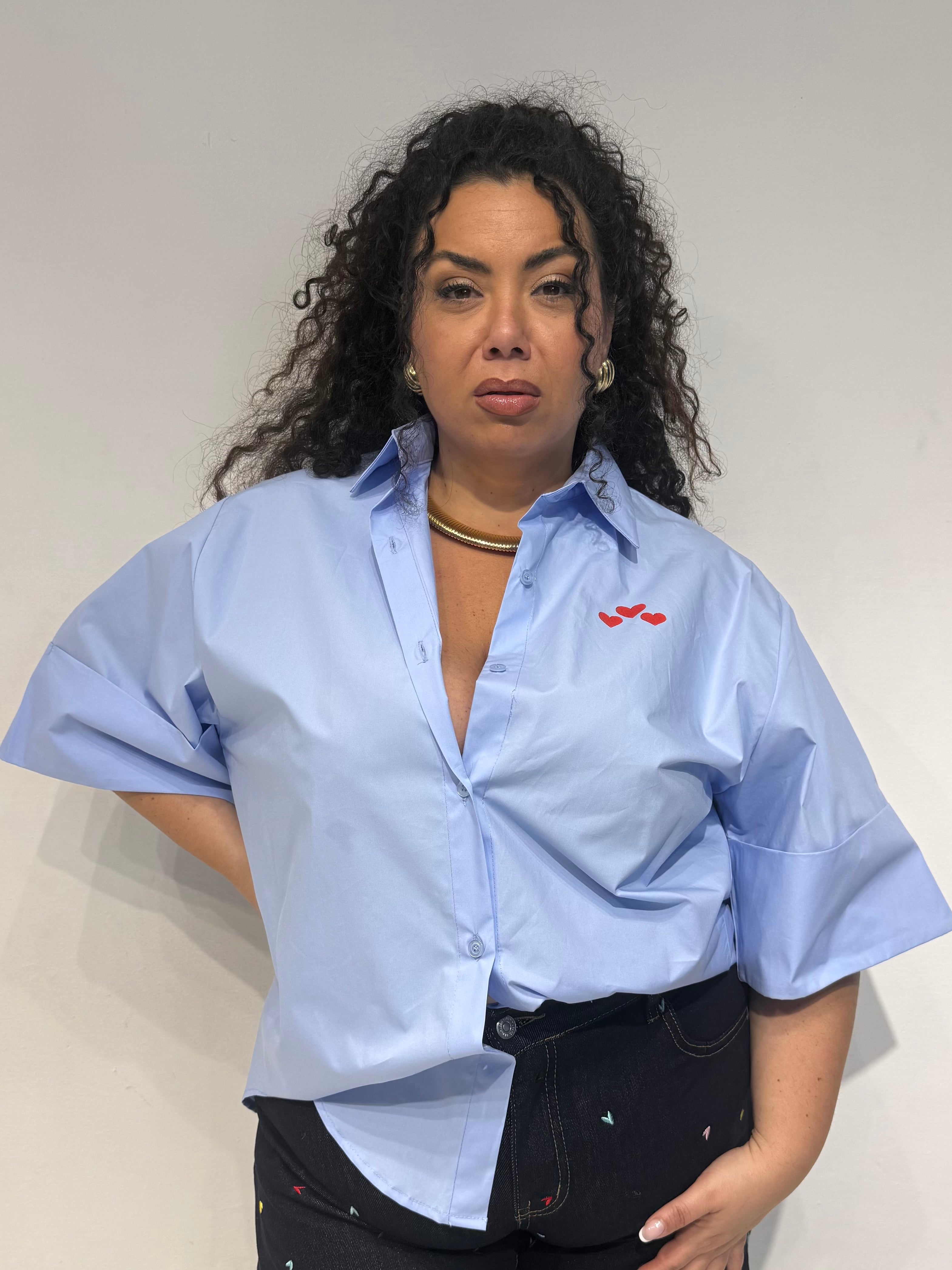 Camicia Cuore Celeste