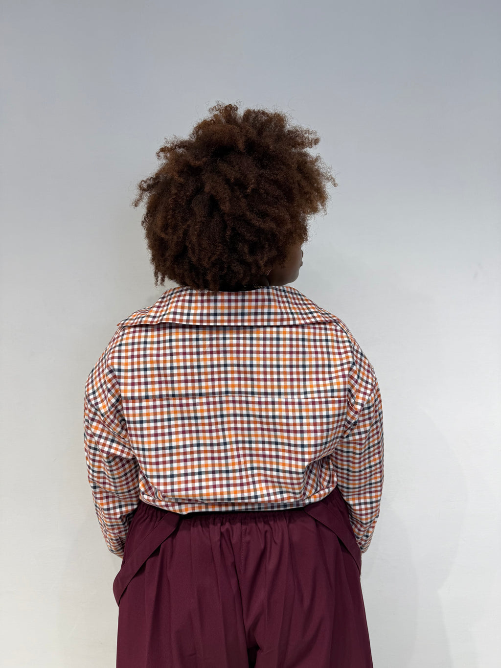 Camicia Quadrettini Bordeaux