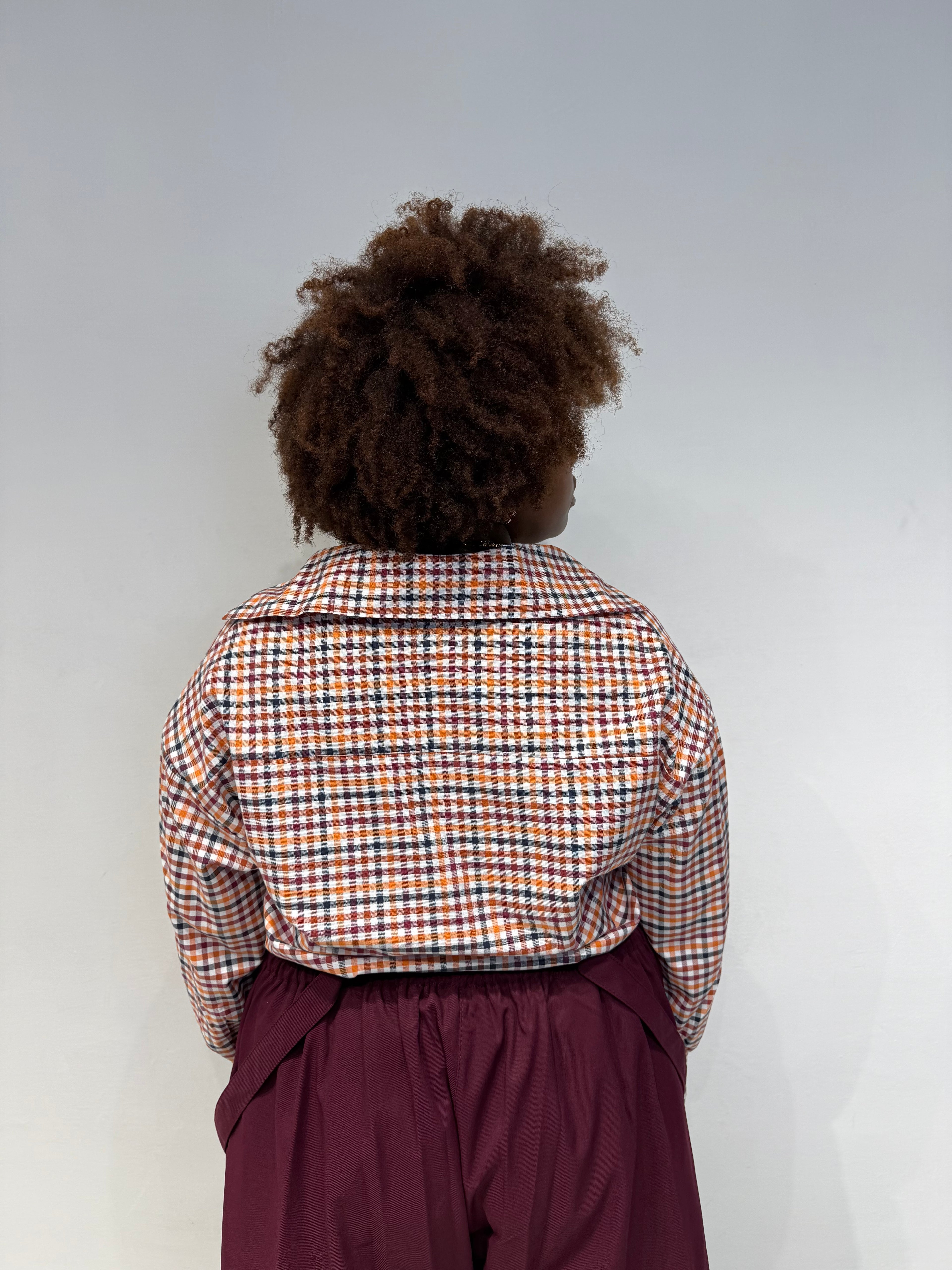 Camicia Quadrettini Bordeaux