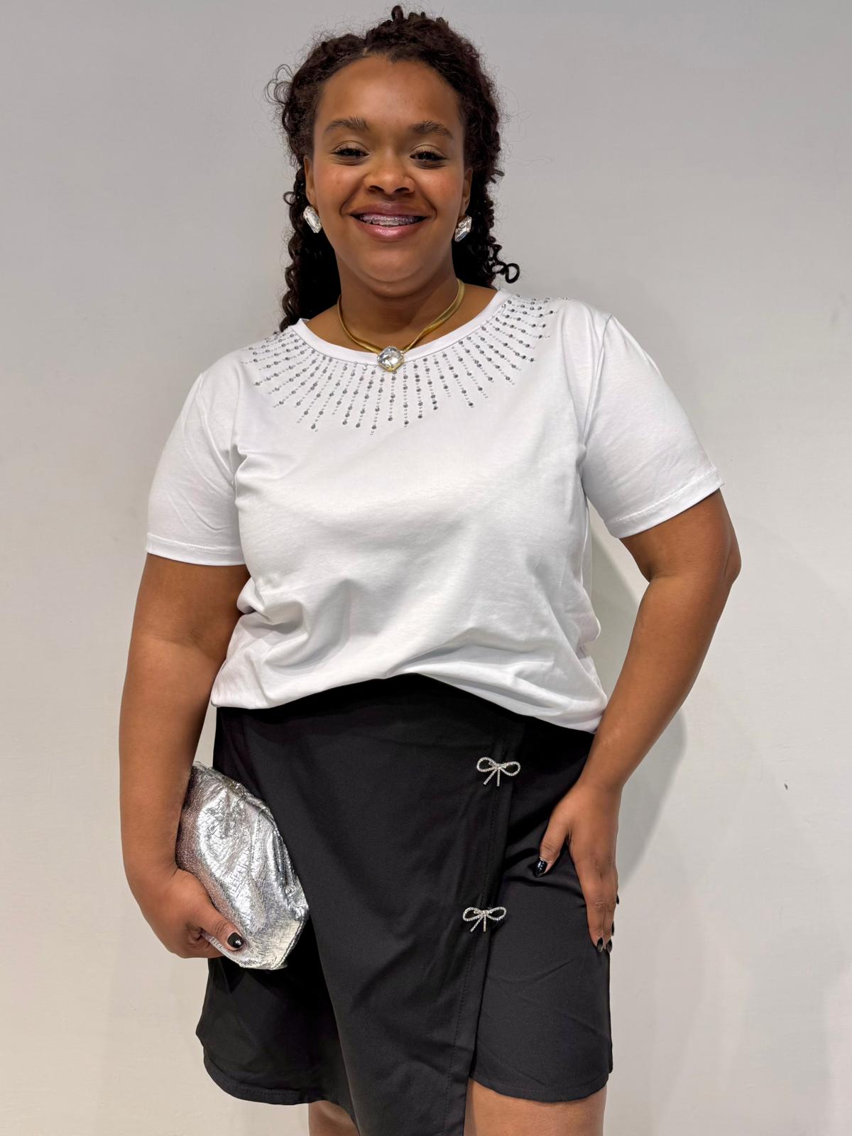T-shirt Pioggia Di Strass