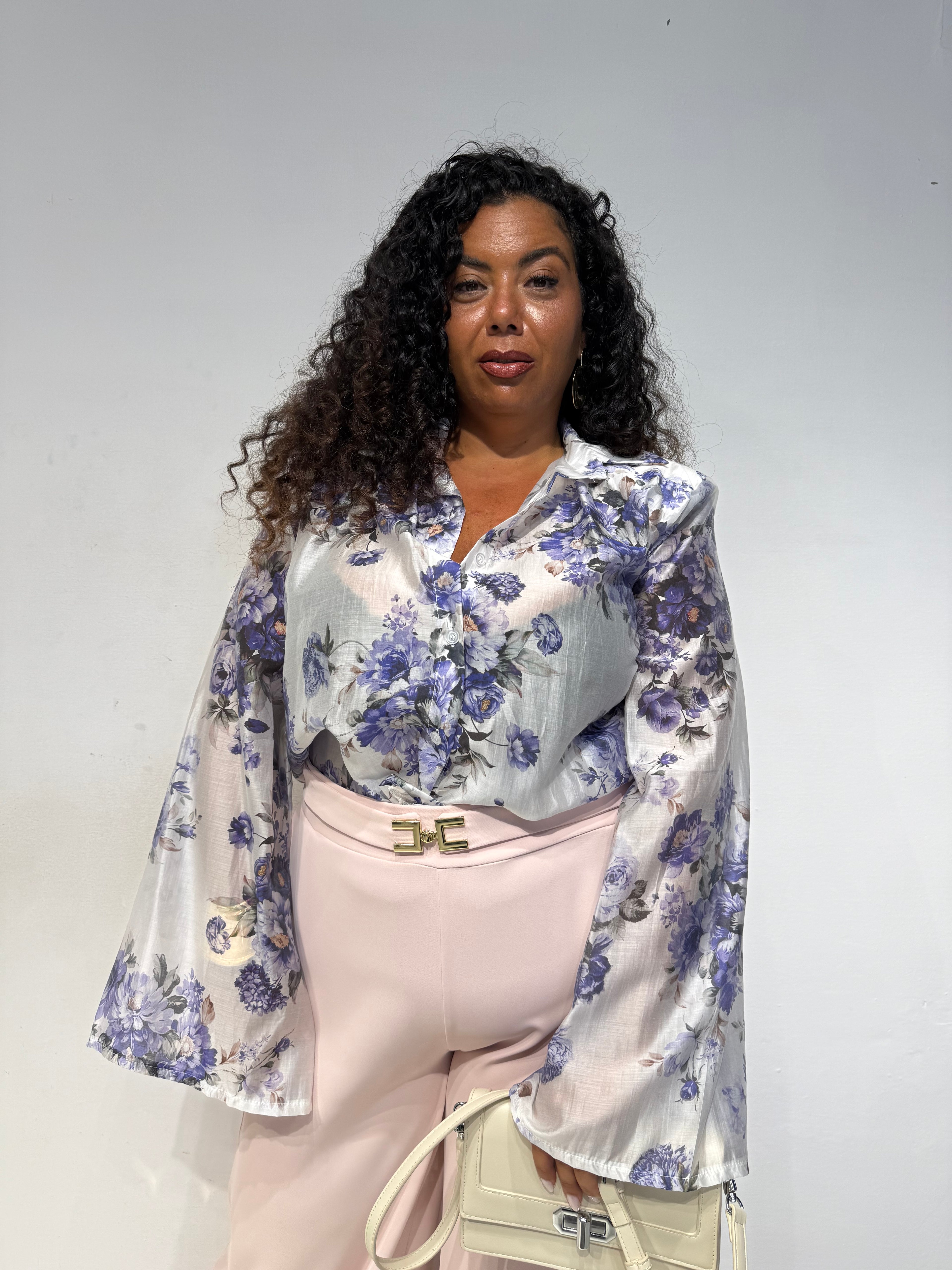 Camicia spalline Flowers Viola