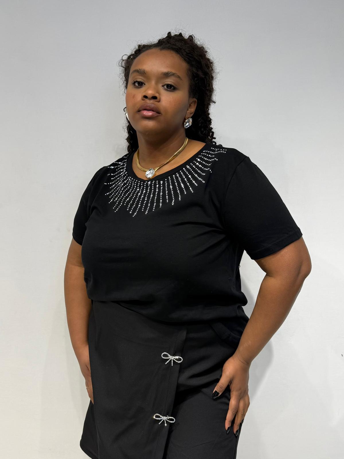 T-shirt Pioggia Di Strass