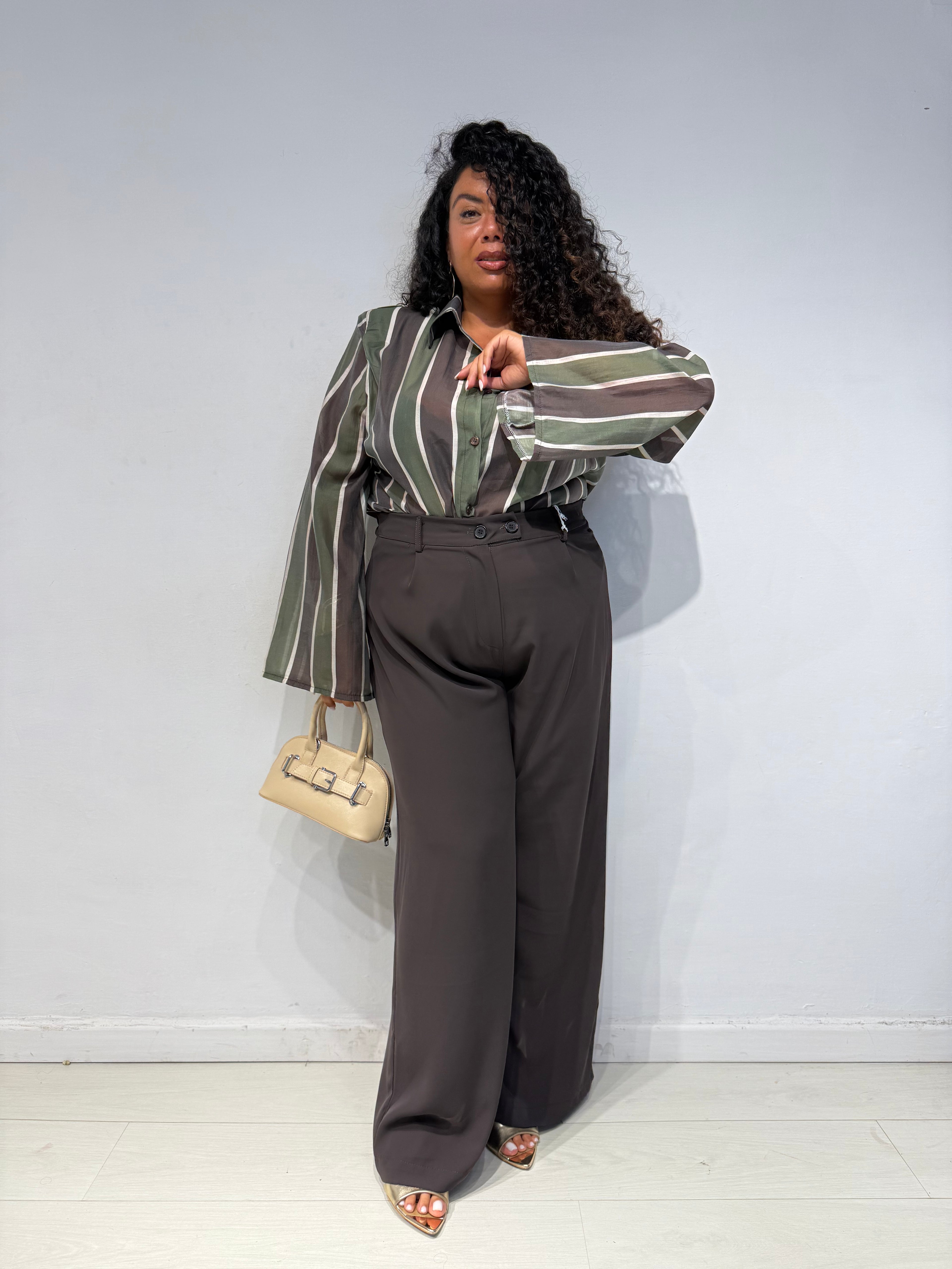 Camicia spalline Righe