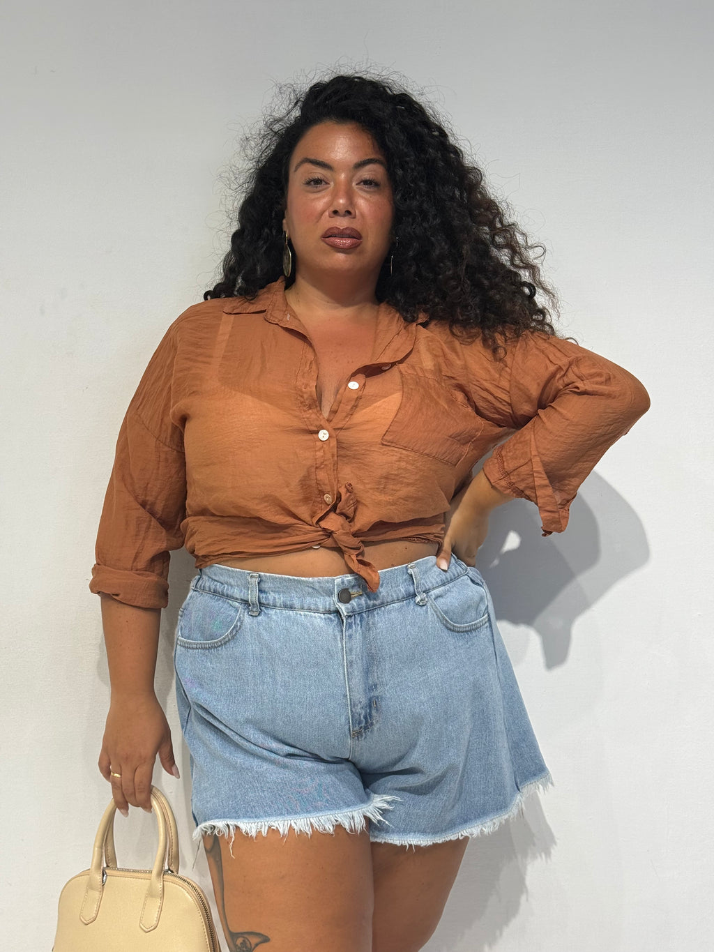 Camicia Velata Ruggine