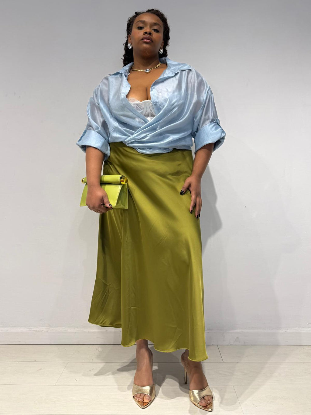 Camicia Semitrasparente Celeste