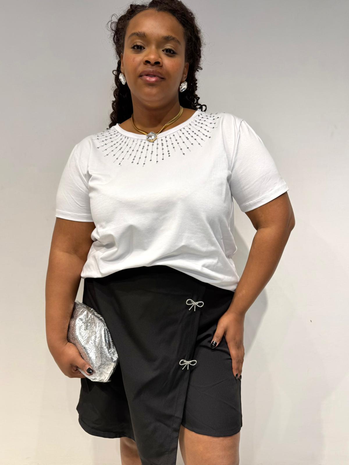 T-shirt Pioggia Di Strass