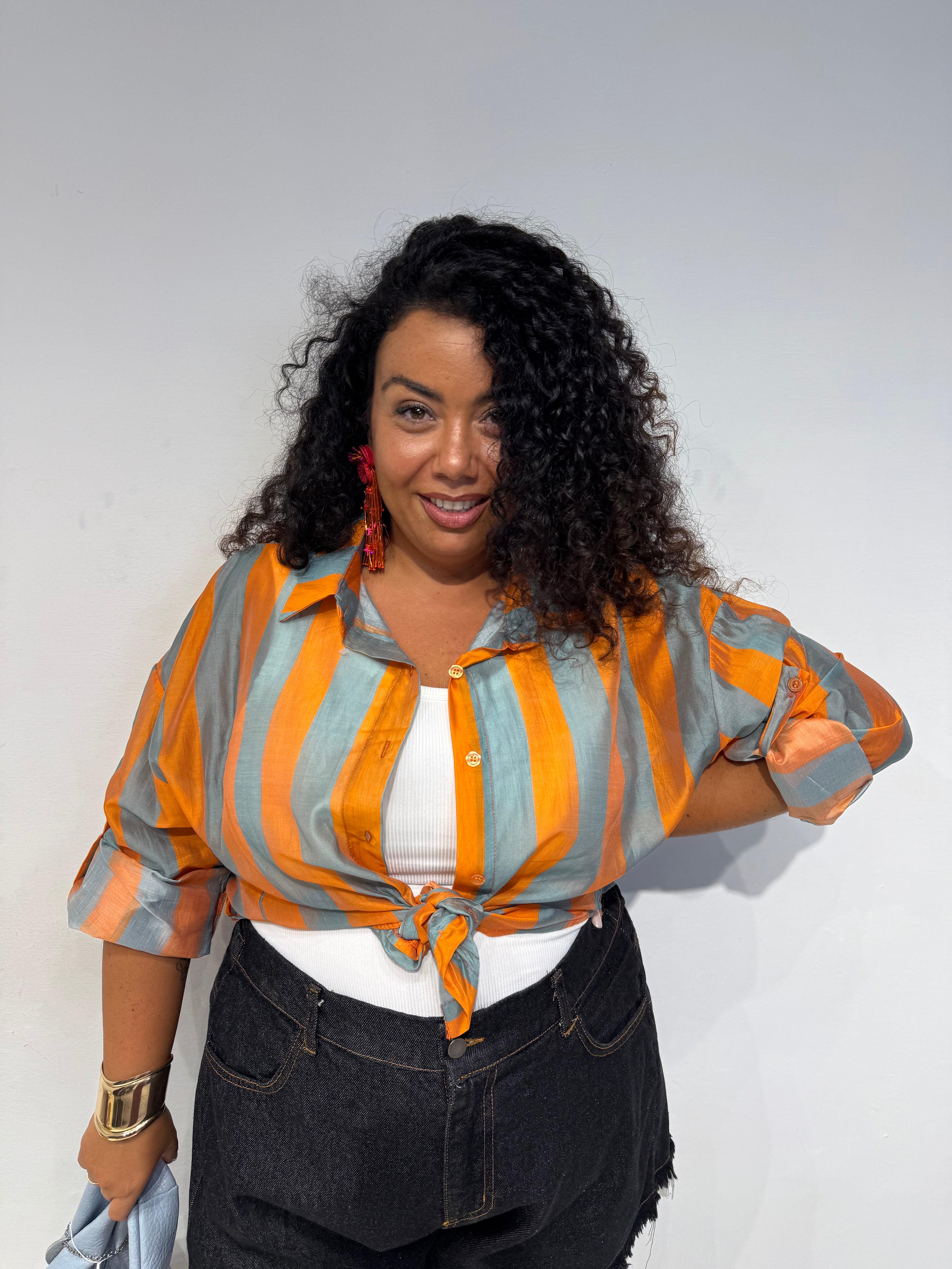 Camicia Righe Arancio