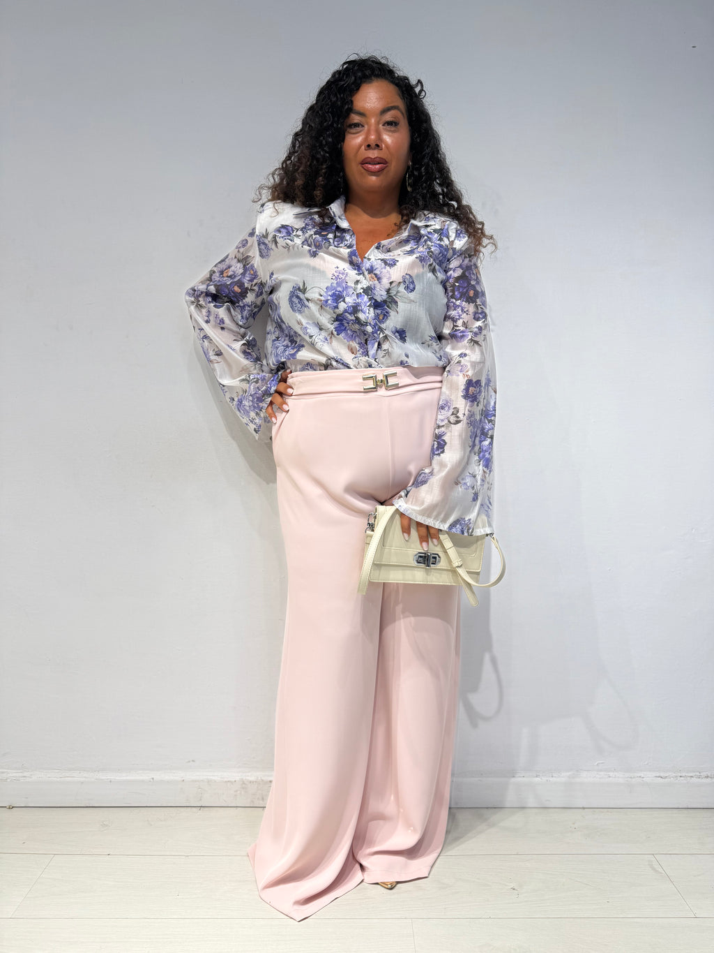 Camicia spalline Flowers Viola
