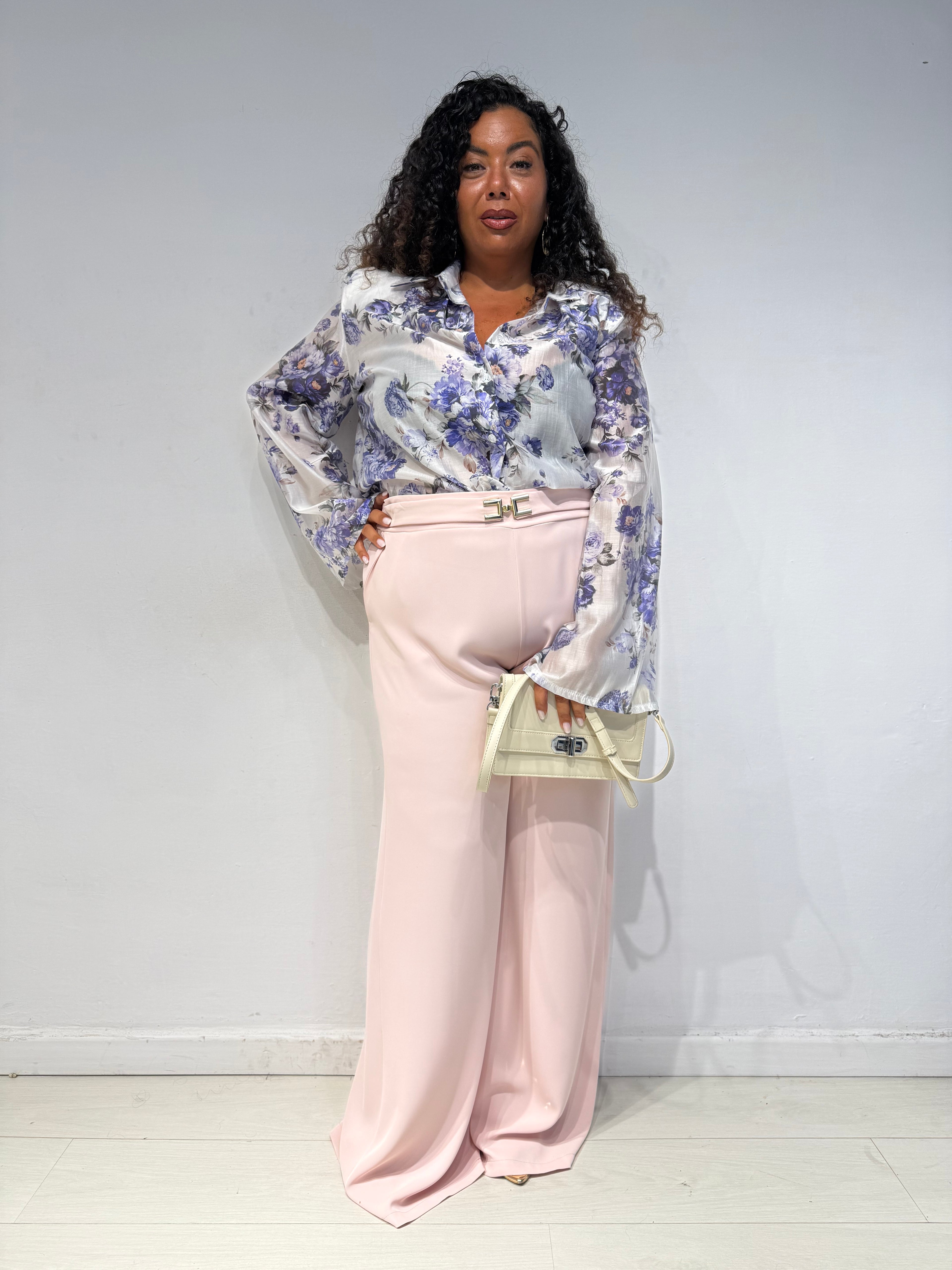 Camicia spalline Flowers Viola