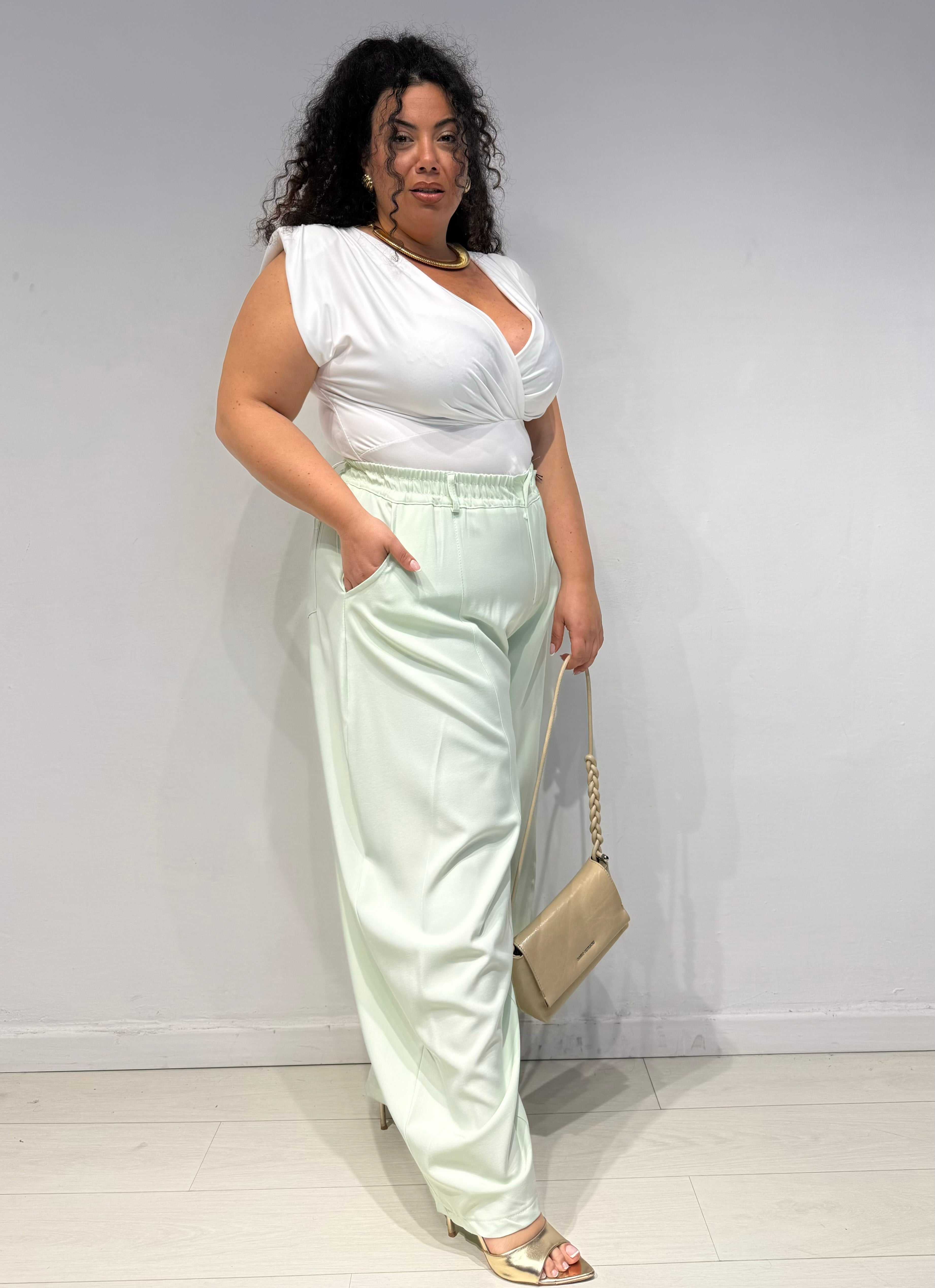 Pantaloni Corinne Menta