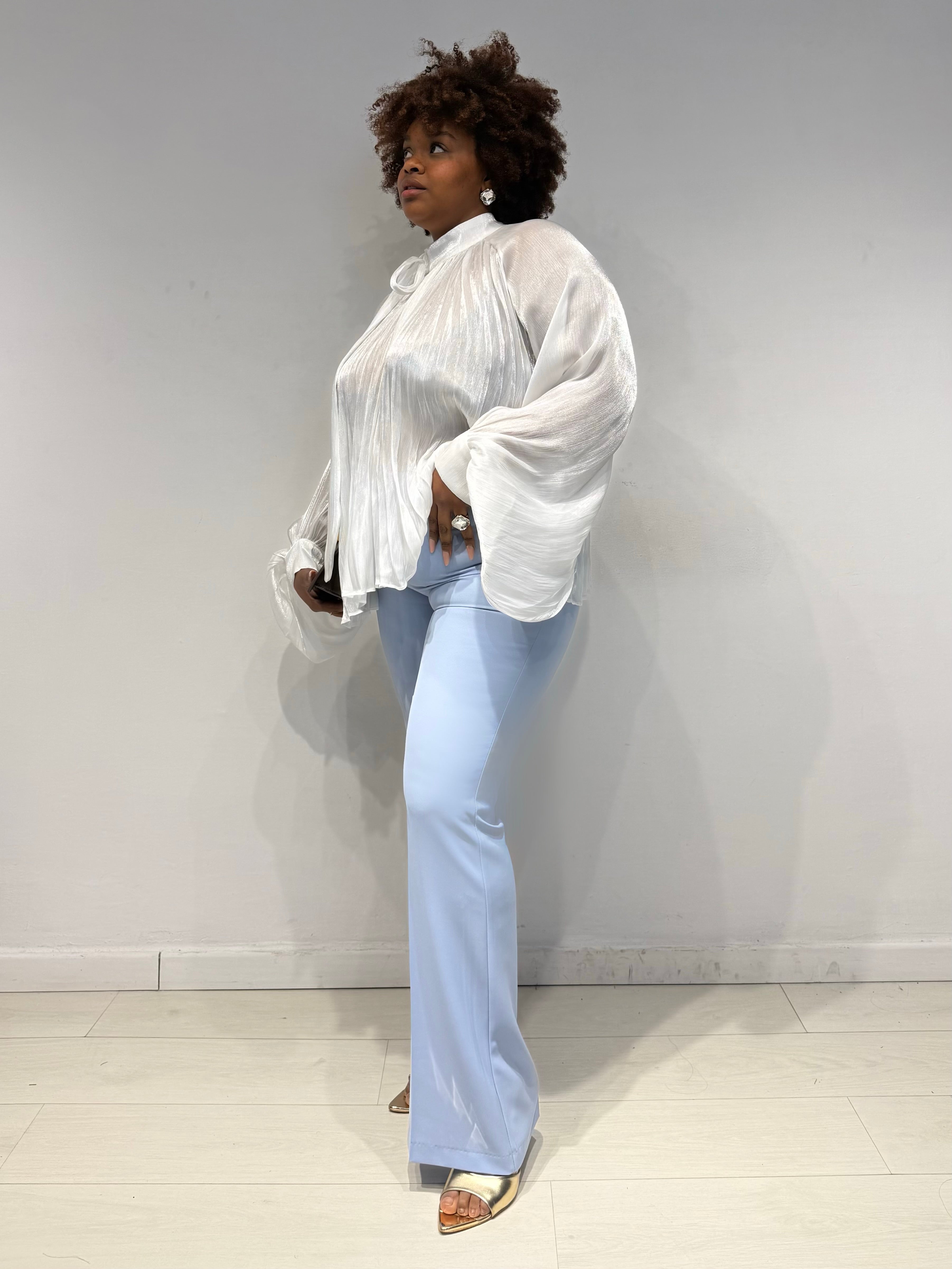 Pantaloni Kady Zampa Celesti