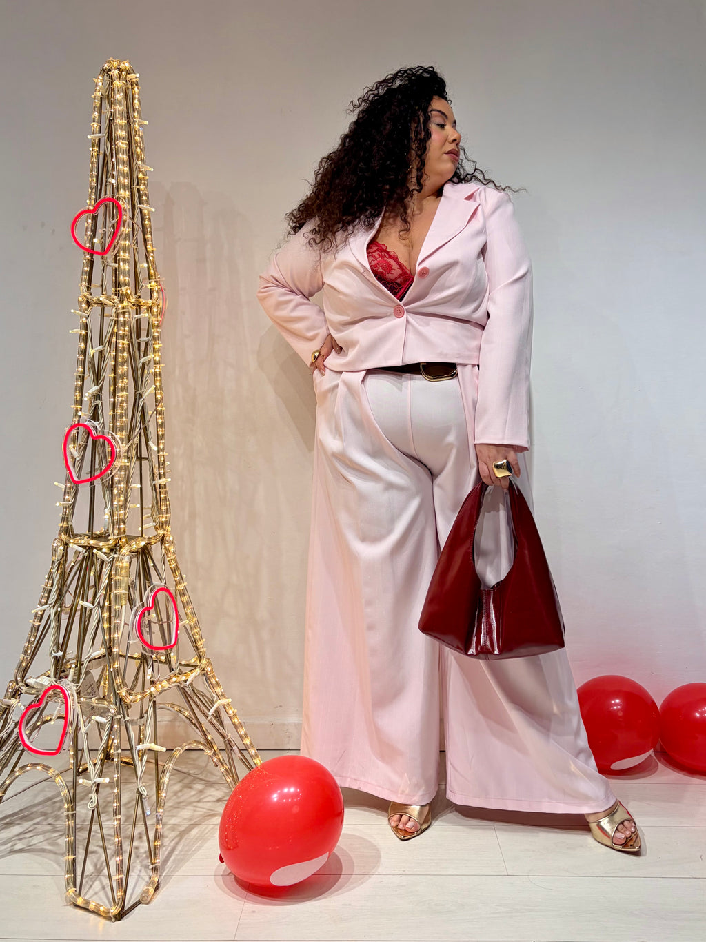 Tailleur Gessato Rosa