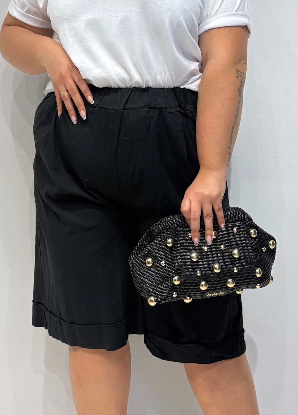 Borsa Raffia e Borchie