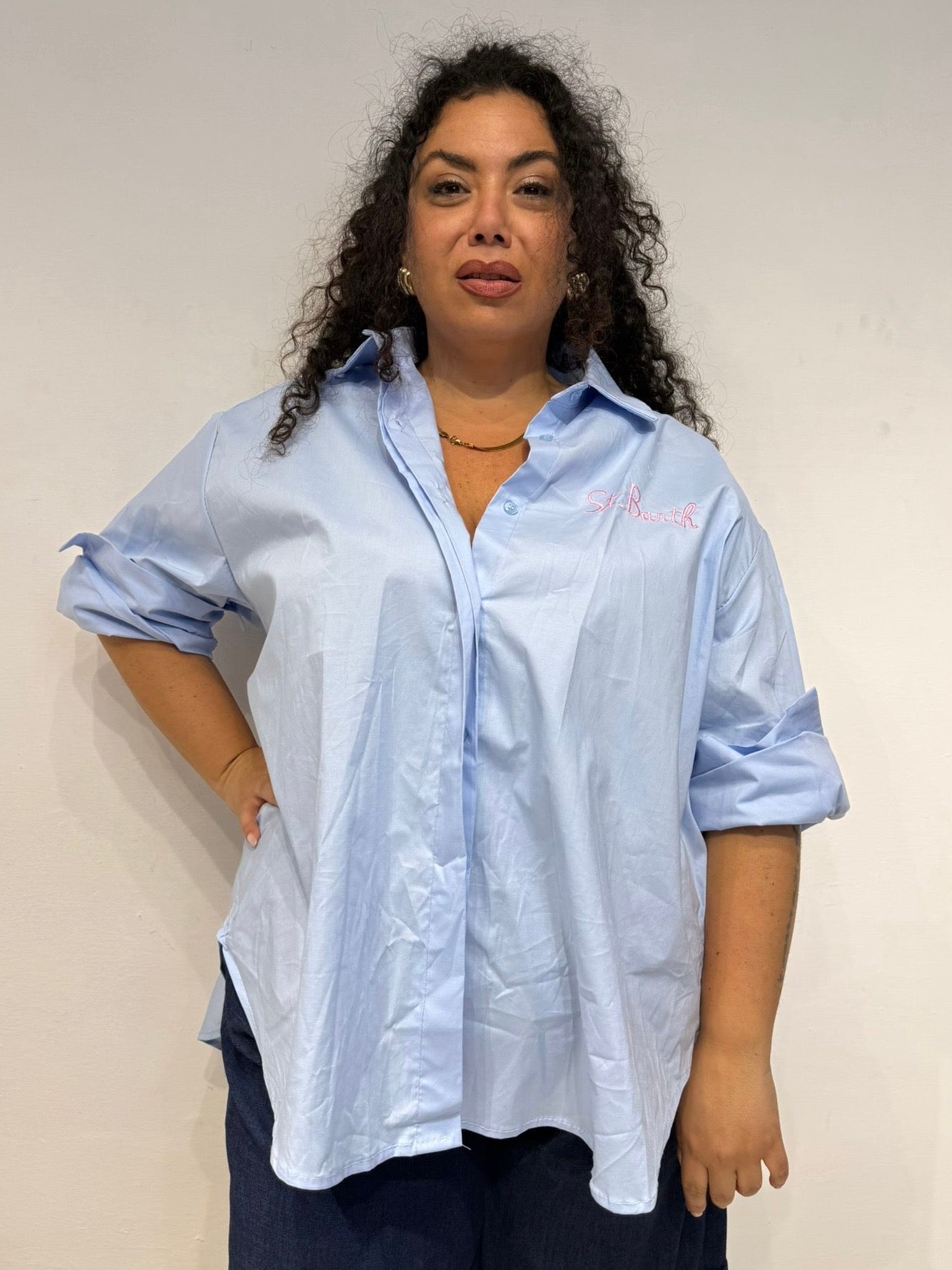 Camicia St Bart Celeste
