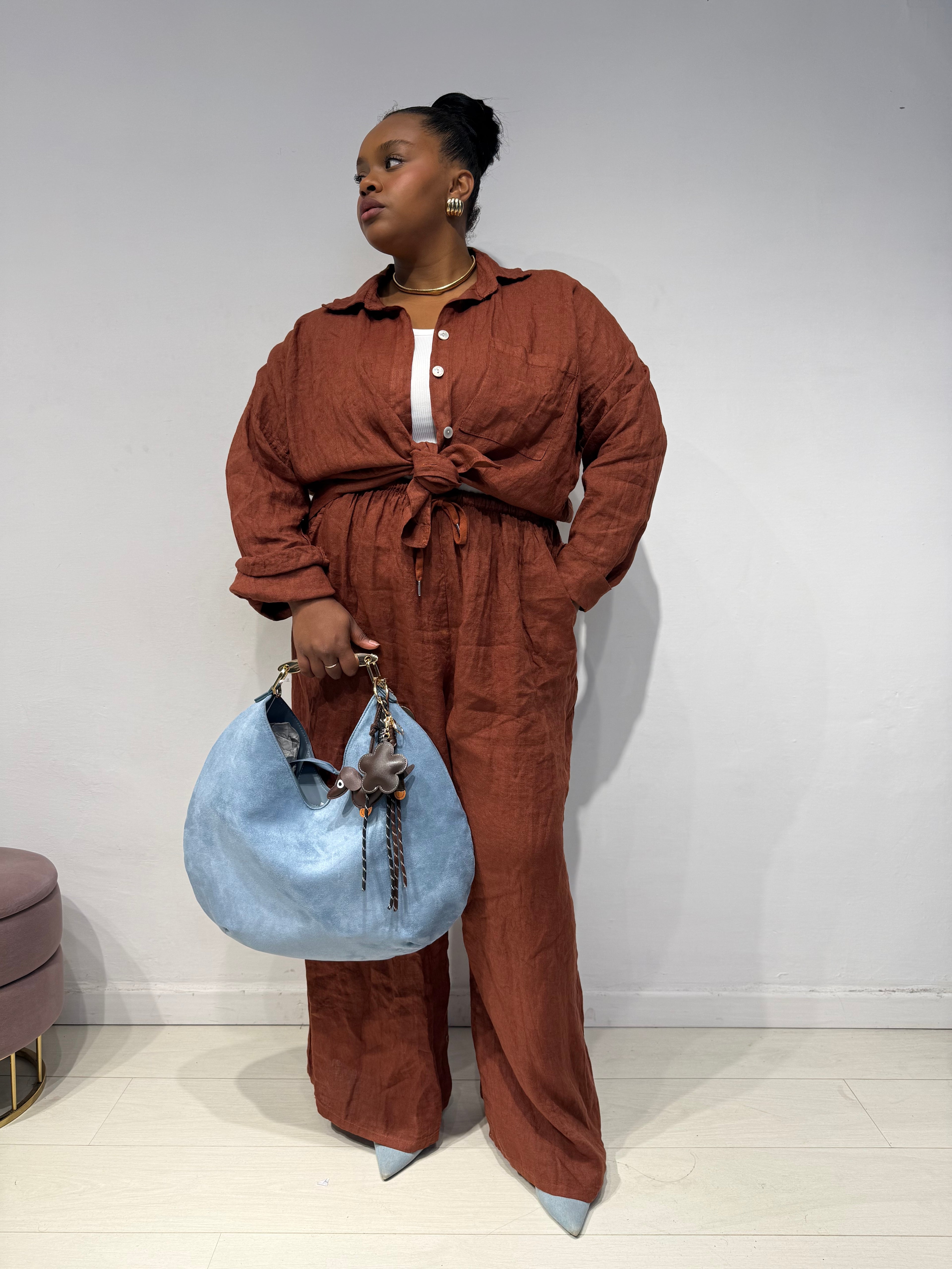 Coordinato 100% Lino Ruggine
