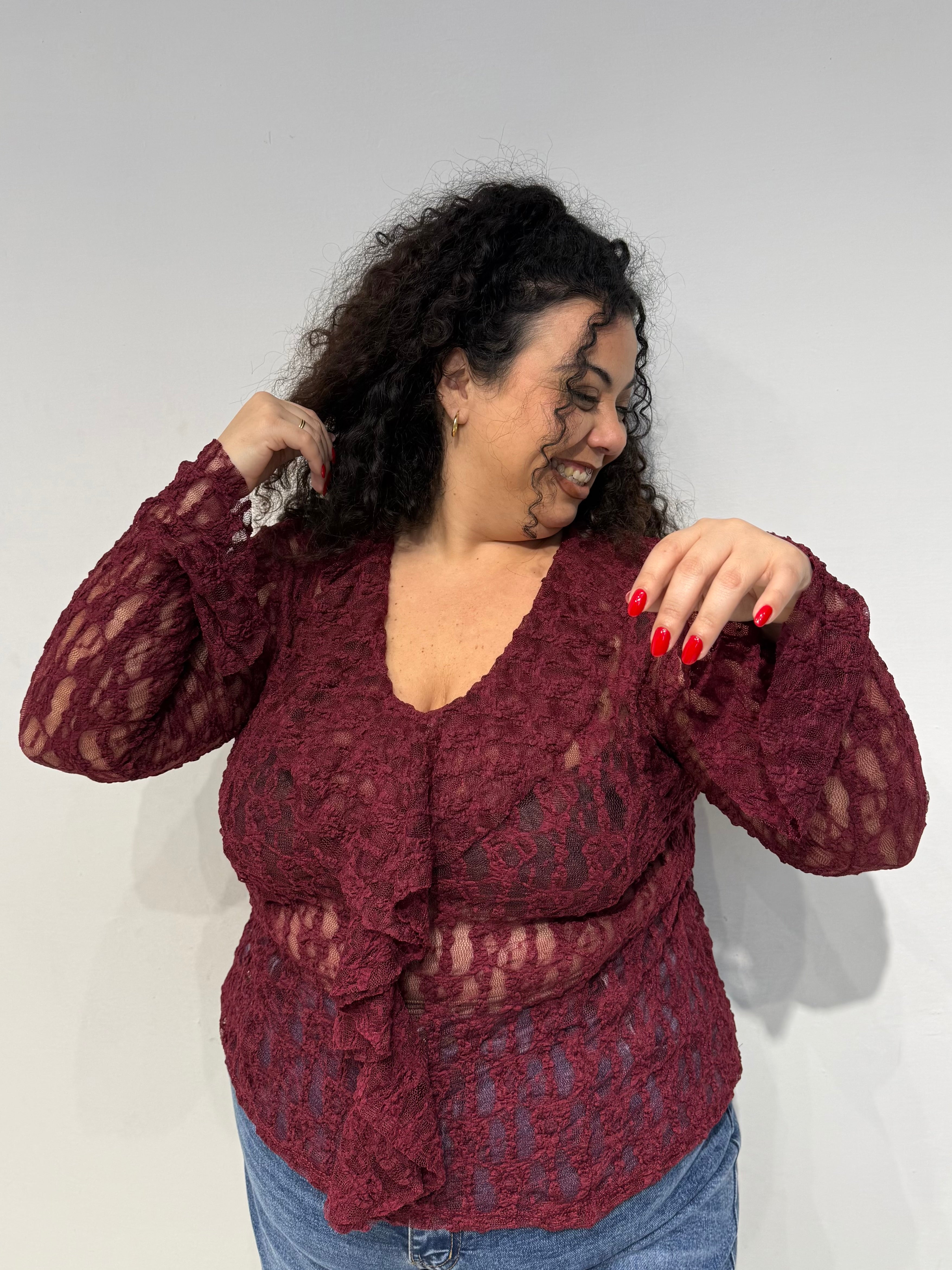 Maglia Macramé Bordeaux