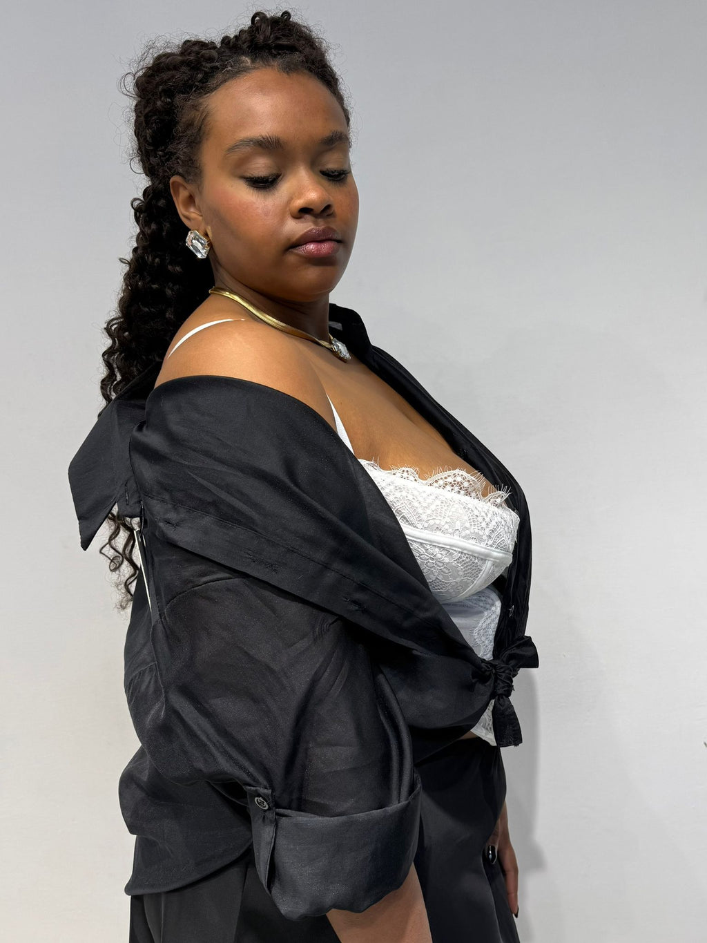 Camicia Semitrasparente Nera