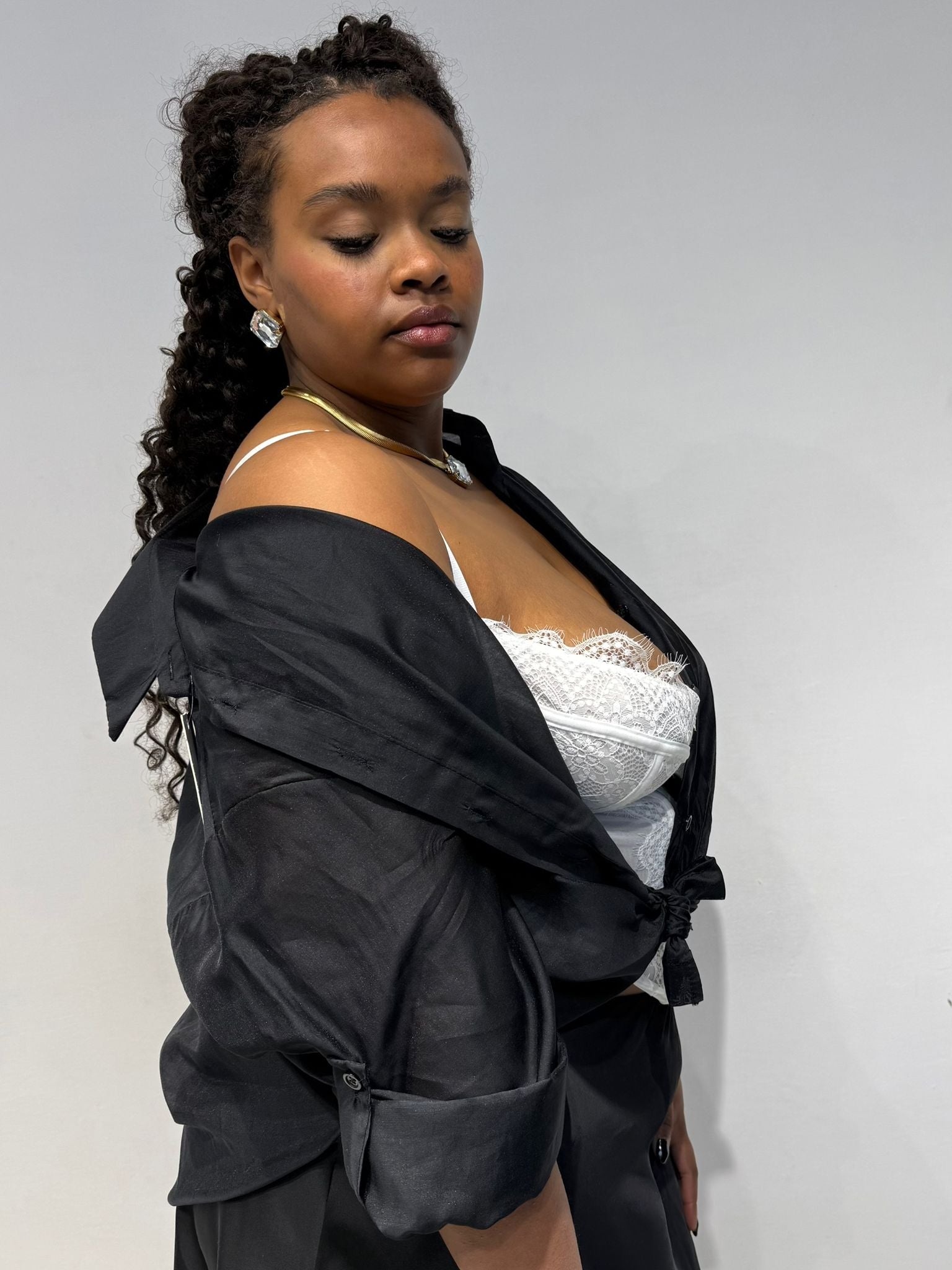 Camicia Semitrasparente Nera