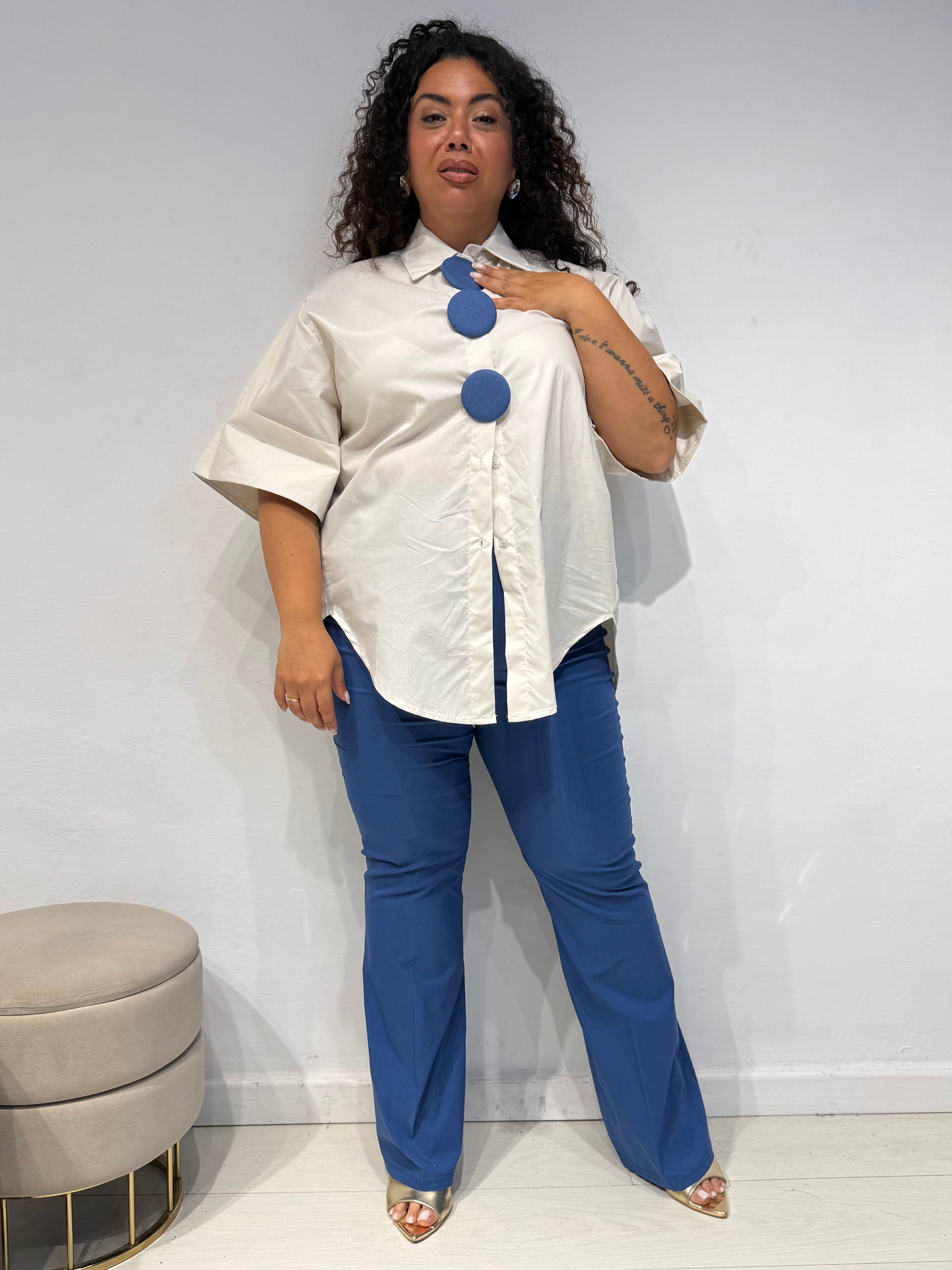 Camicia Bottone Beige